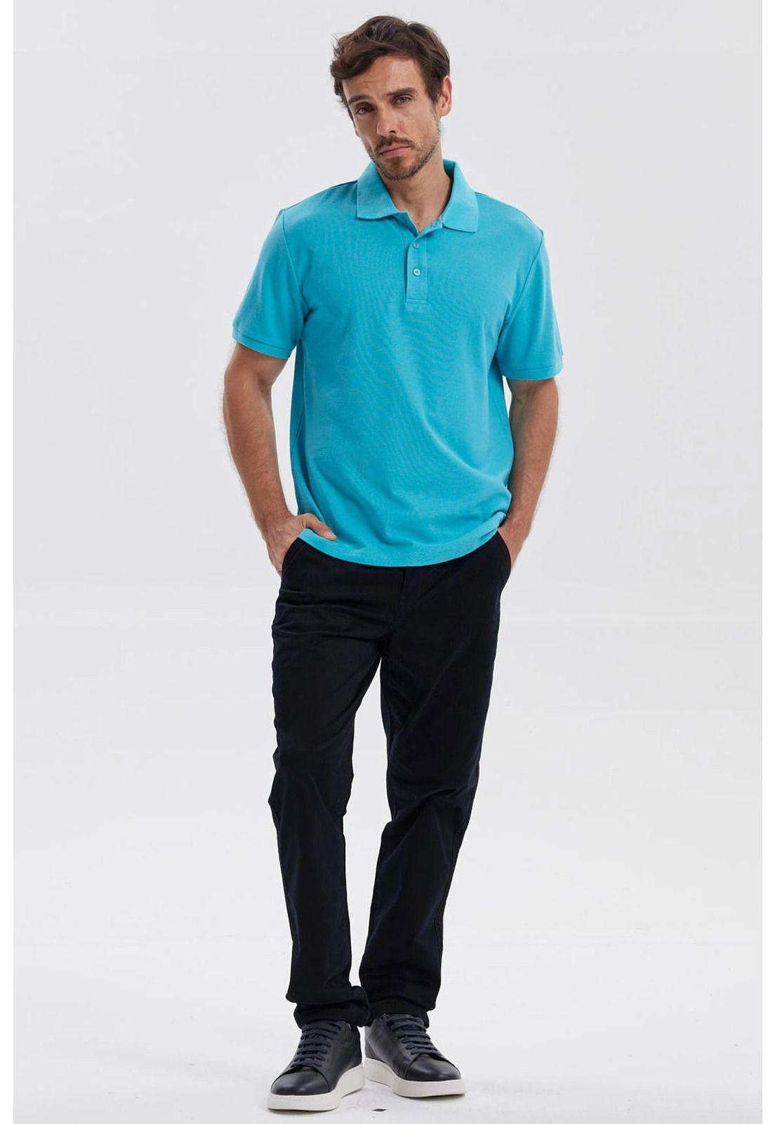 Polera Hombre Piqué Básica Lisa Calipso-3