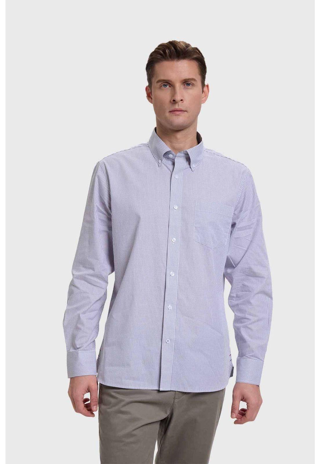 Camisa Hombre Cuadros Gris-0