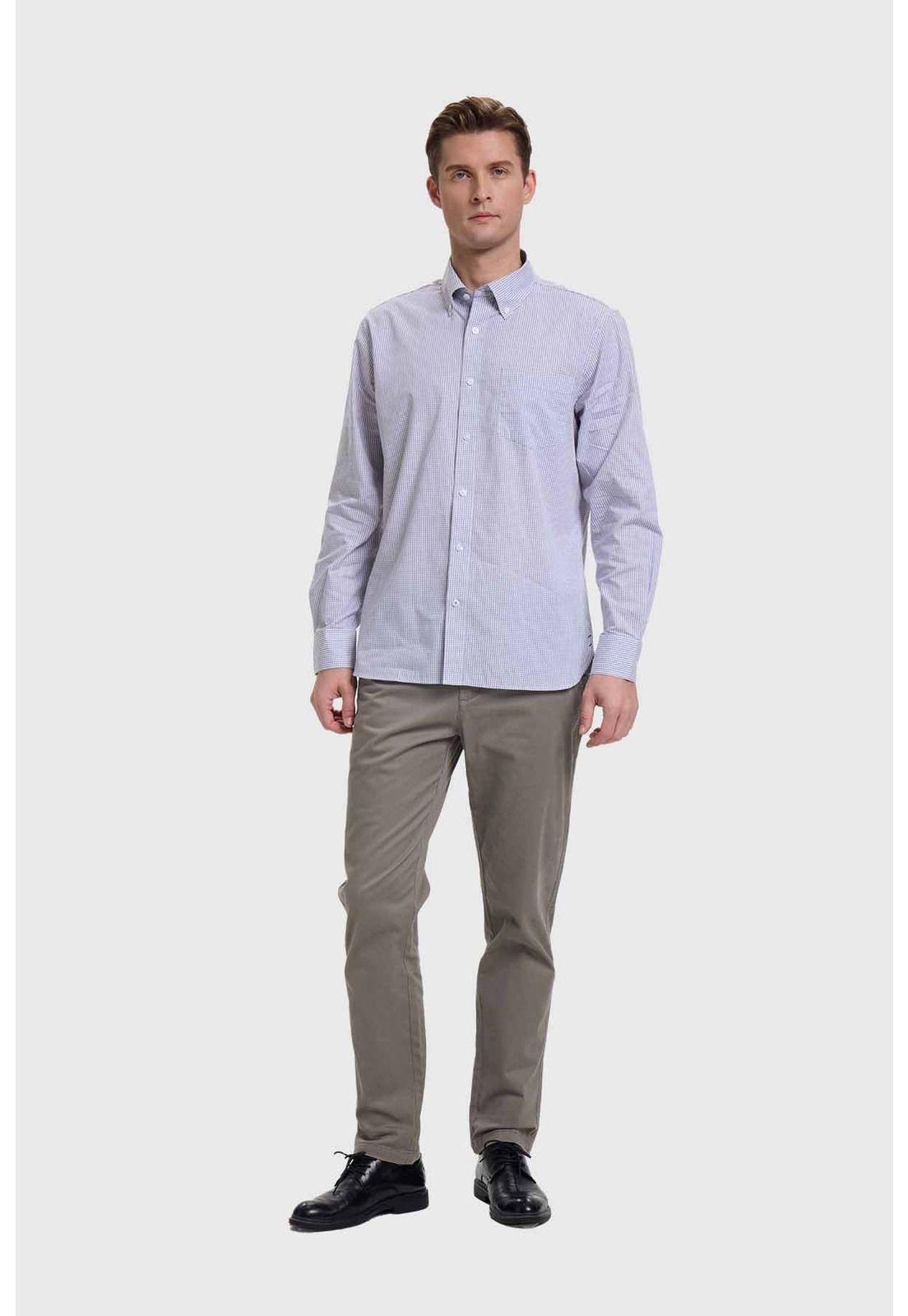 Camisa Hombre Cuadros Gris-3
