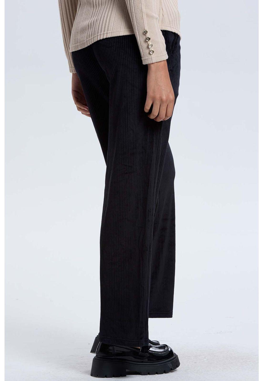 Pantalón Buzo Mujer Rib Interior Negro-2