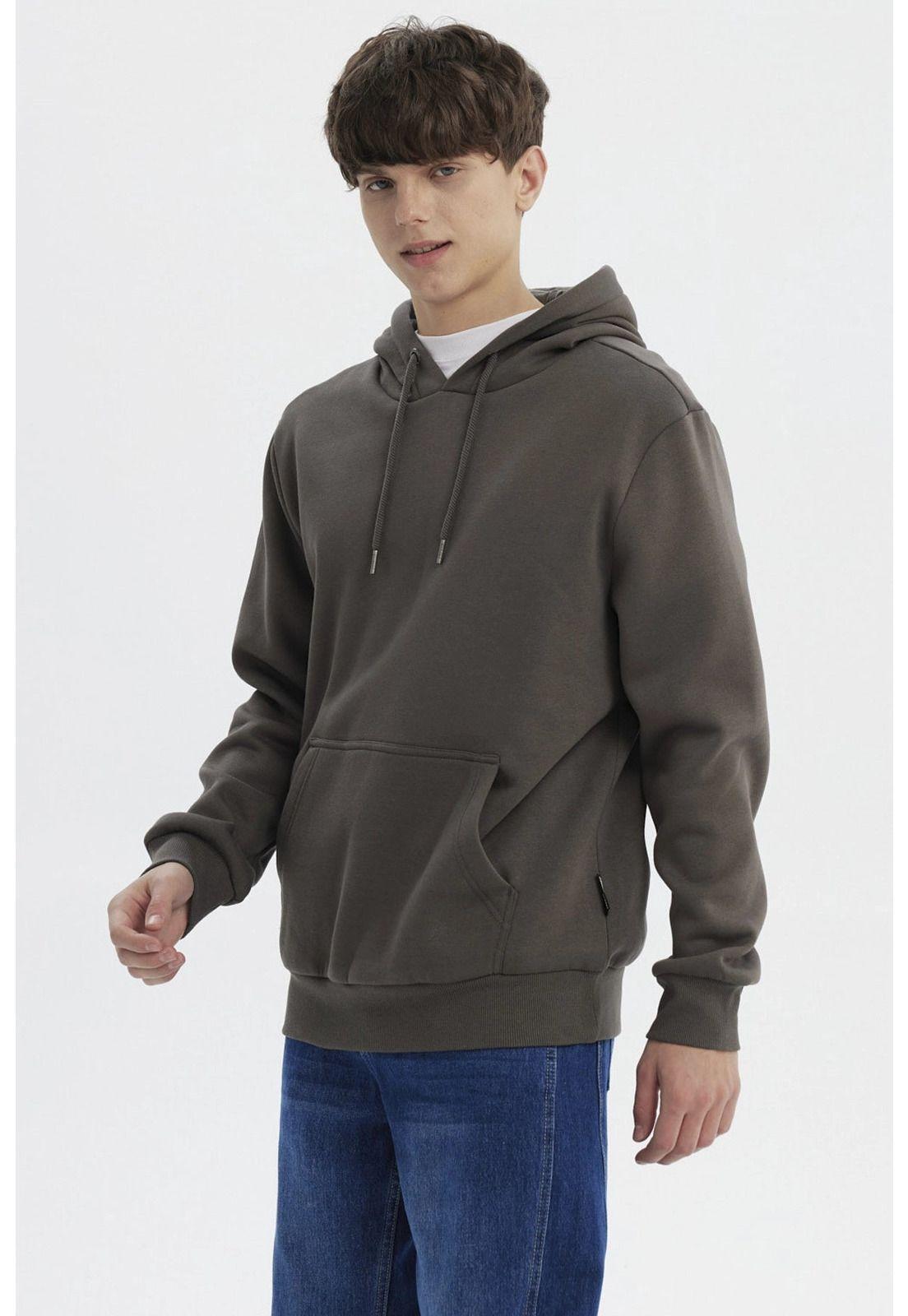Polerón Hombre Hoodie Básico Acero-1