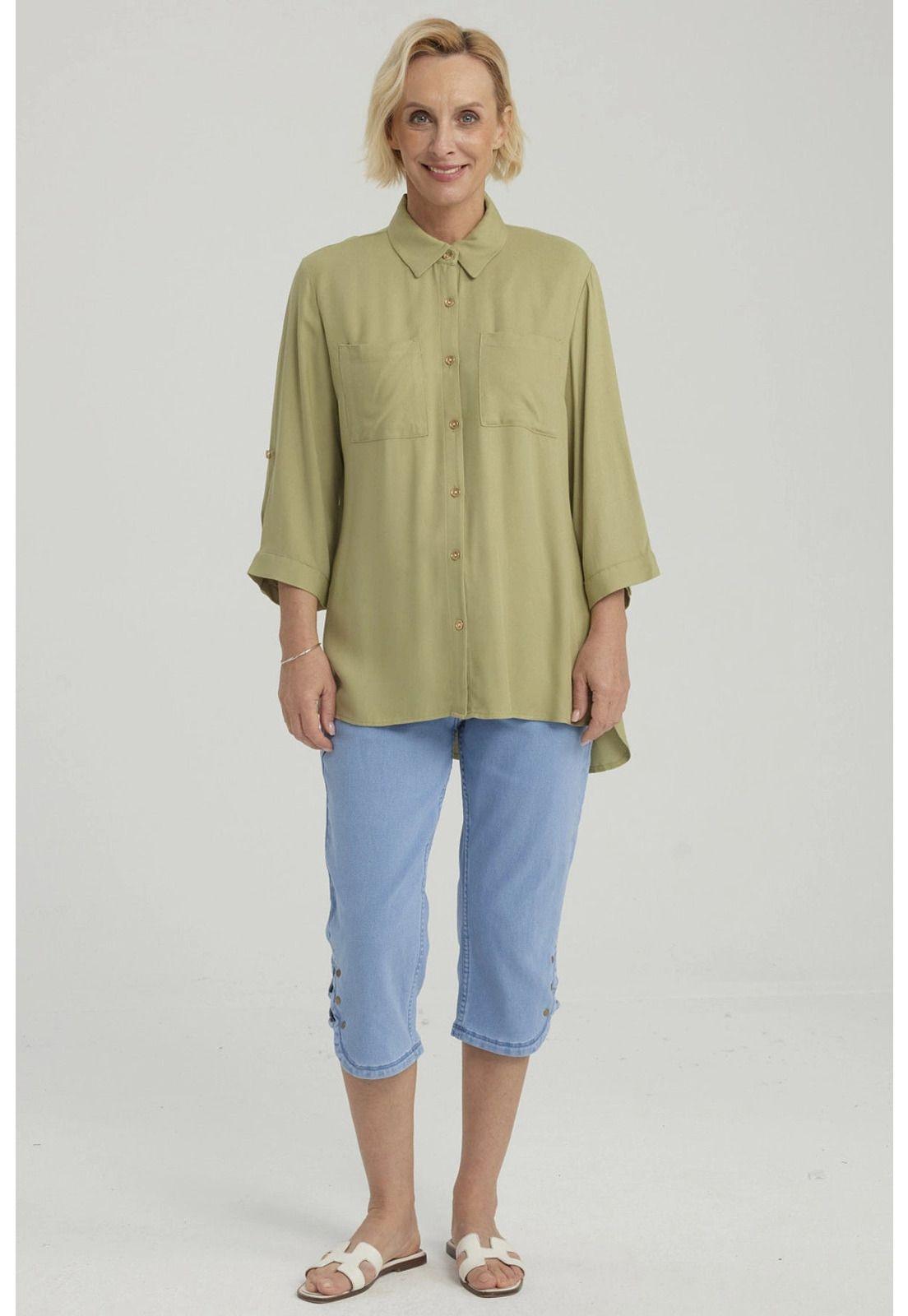 Blusa Mujer Lisa Verde Claro-3