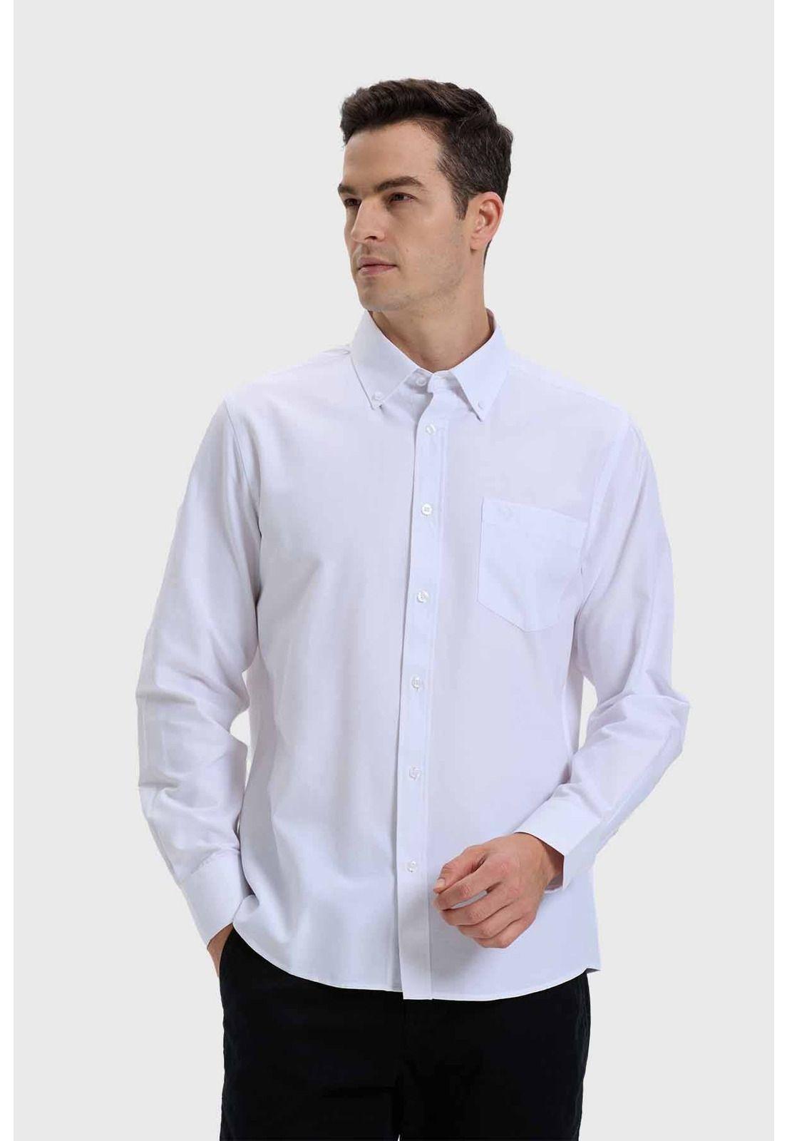 Camisa Hombre Oxford Blanco-0
