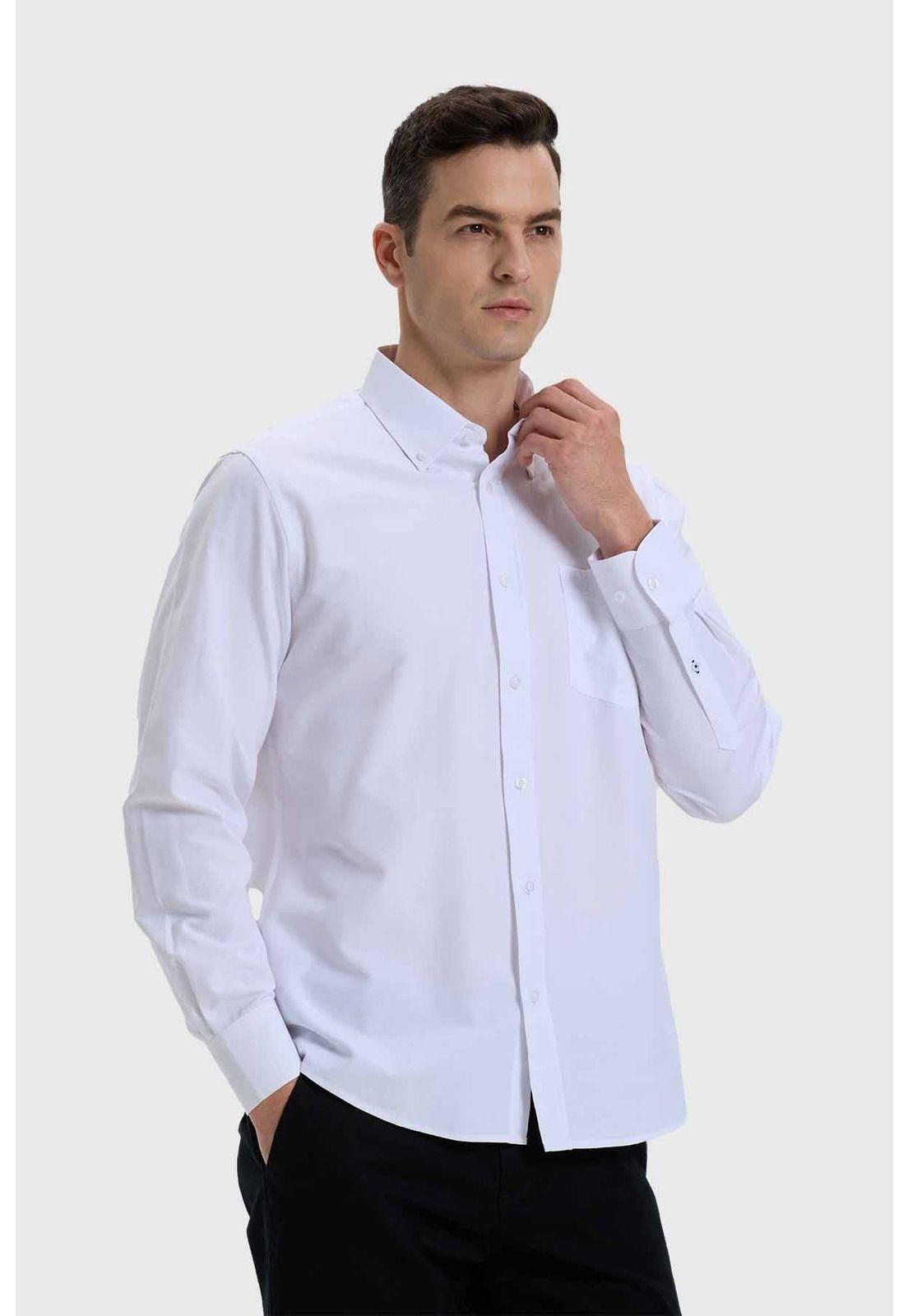 Camisa Hombre Oxford Blanco-1