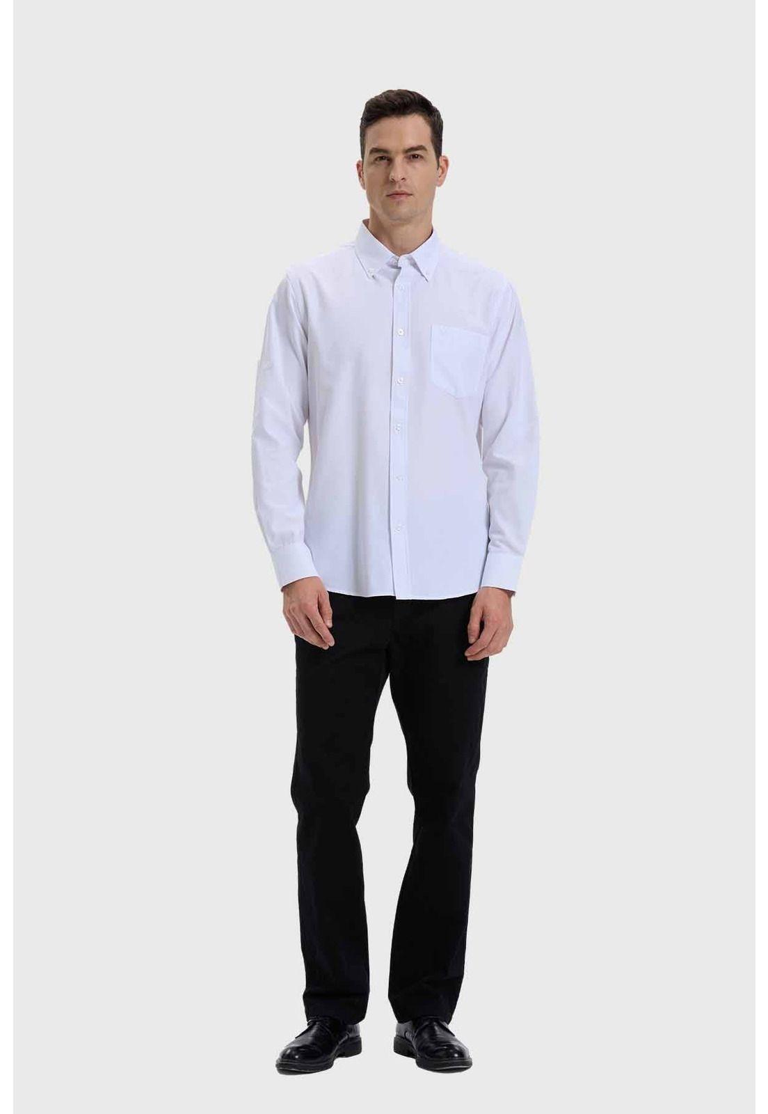 Camisa Hombre Oxford Blanco-3