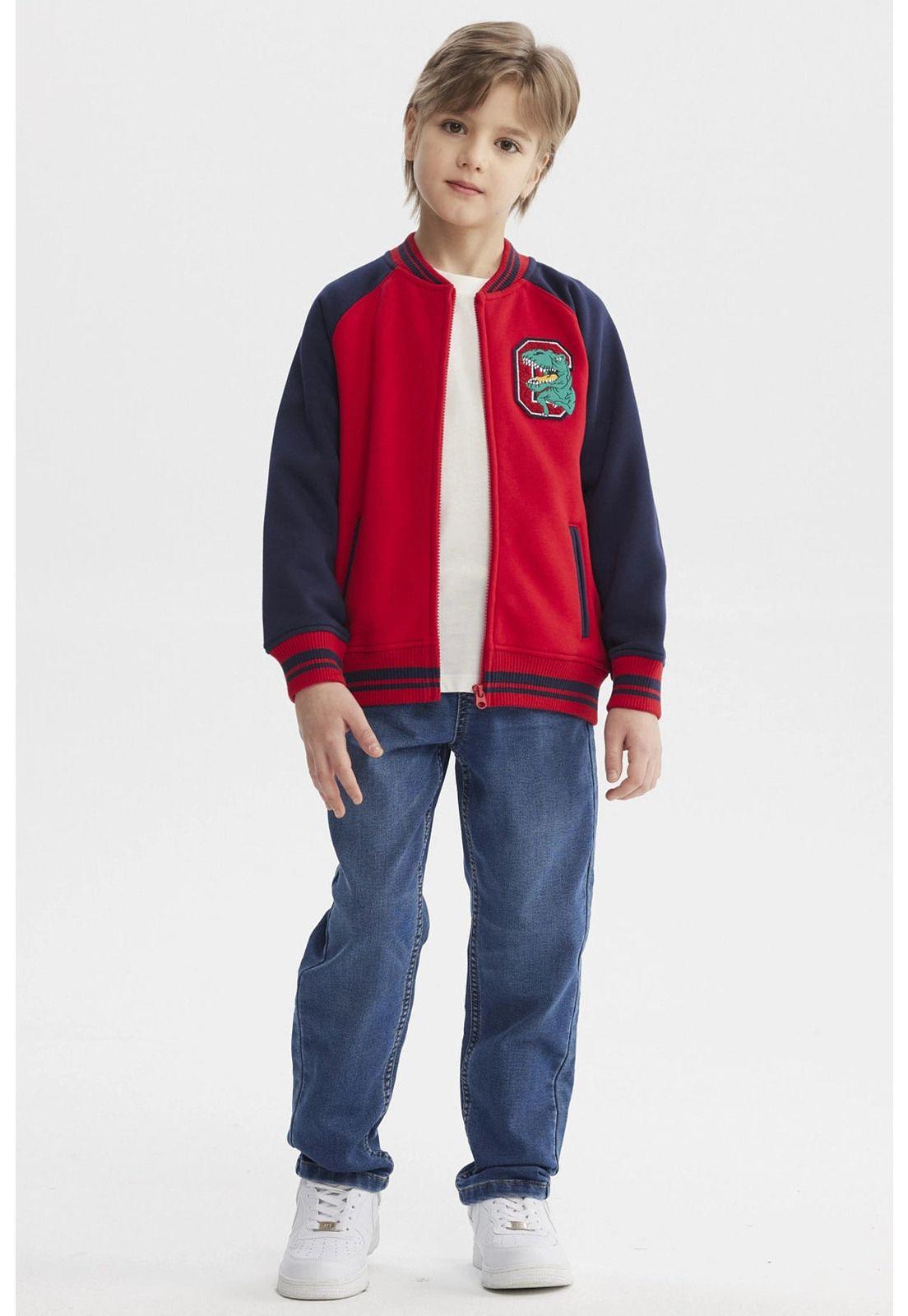 Chaqueta Niño Cuello V Rojo-3