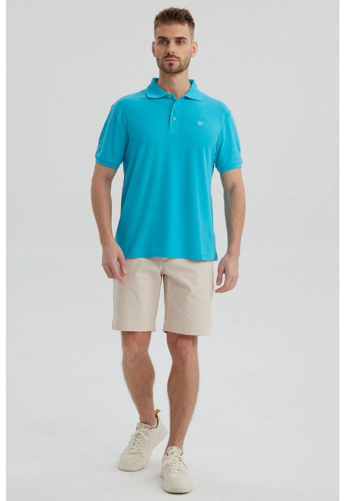 Polera Hombre Piqué Básica Lisa Calipso - lll-3