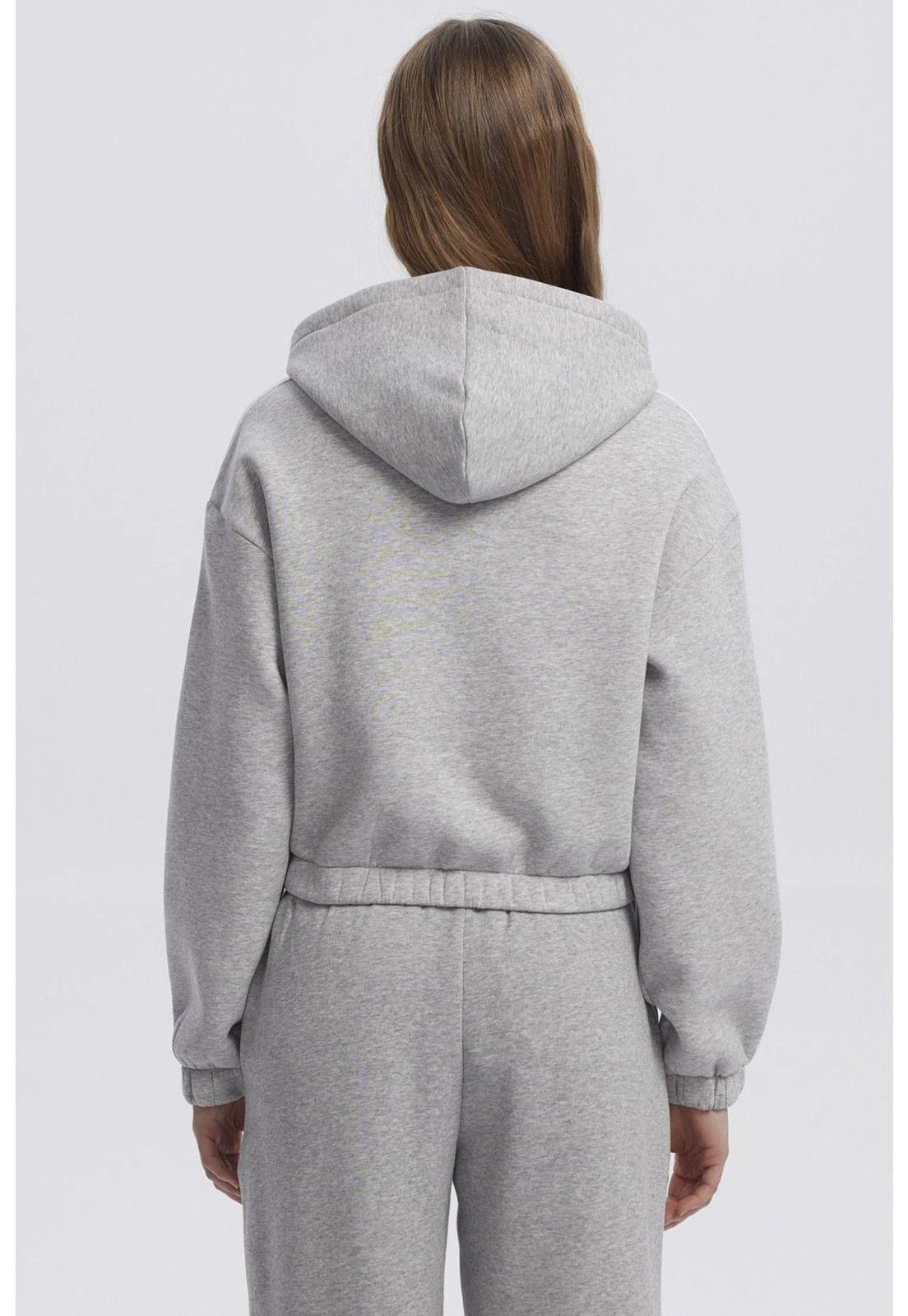 Polerón Mujer Liso Gris Melange-2