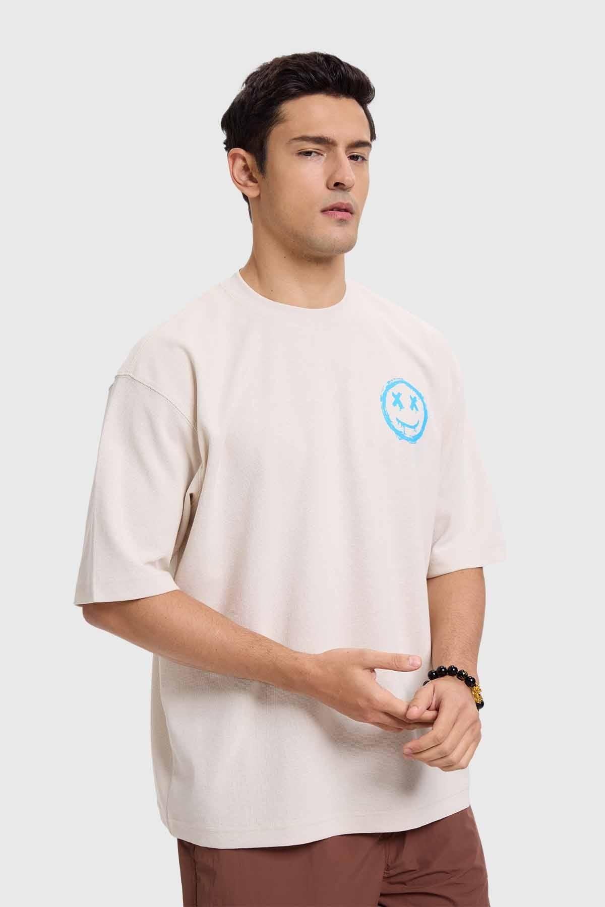 Polera Hombre Print Graffiti Beige-0