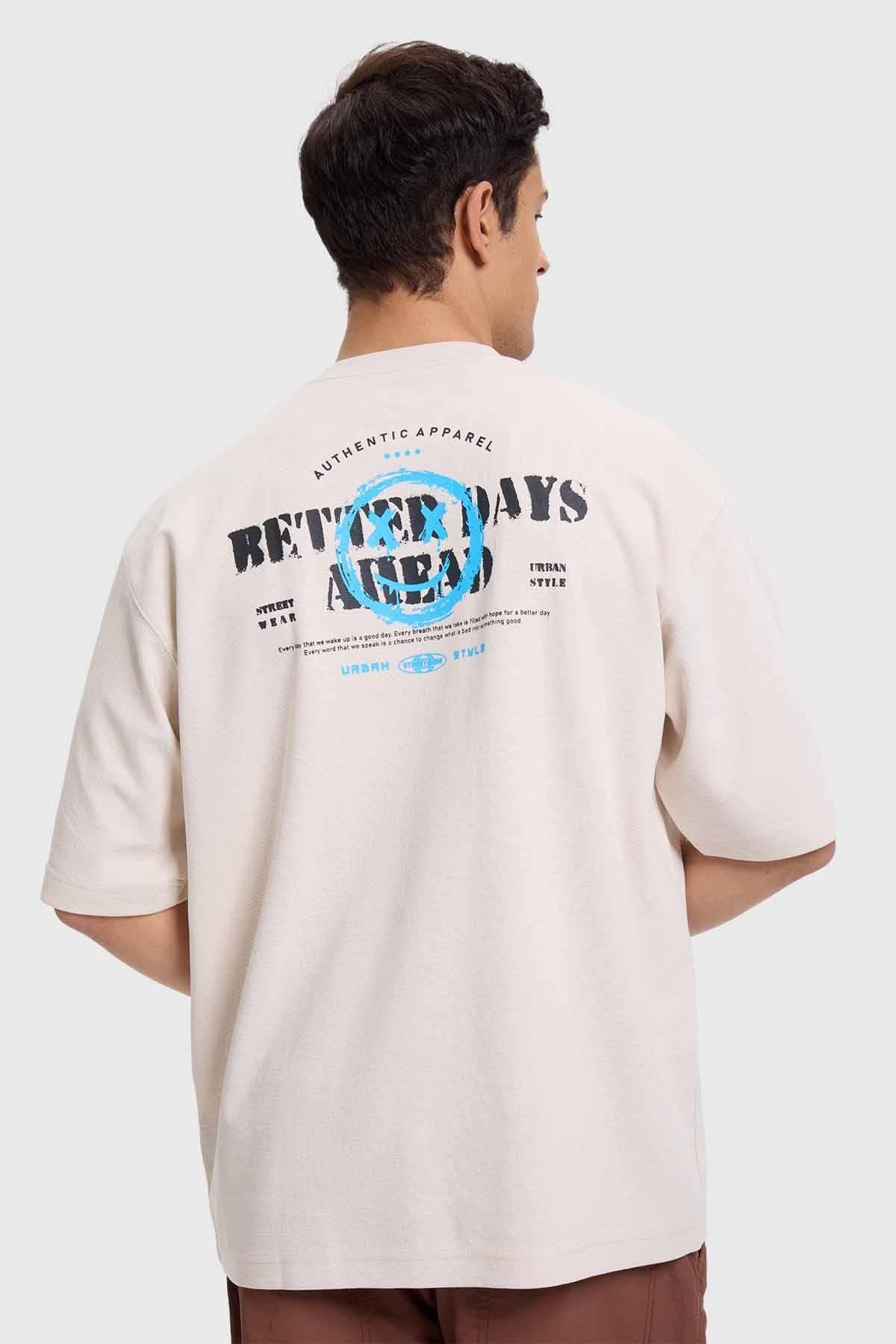 Polera Hombre Print Graffiti Beige-1