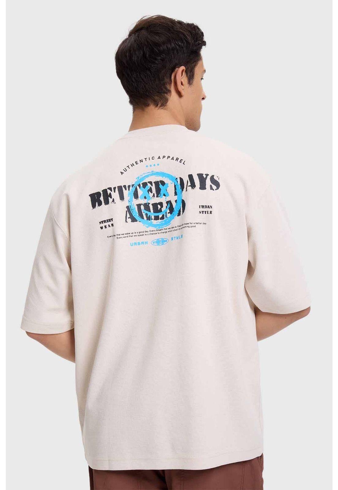 Polera Hombre Print Graffiti Beige-2