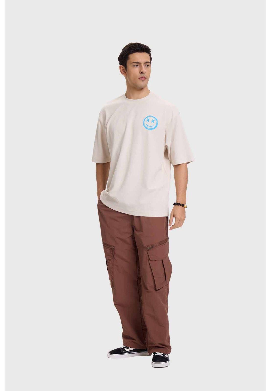 Polera Hombre Print Graffiti Beige-3