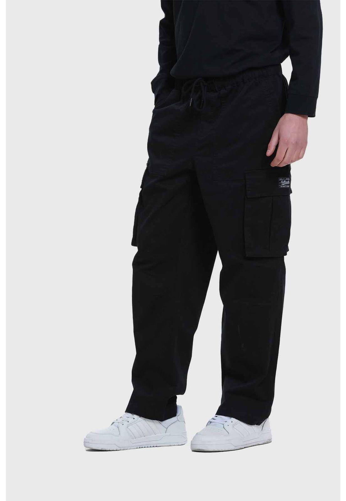 Pantalón Hombre Cargo Recto Negro-1