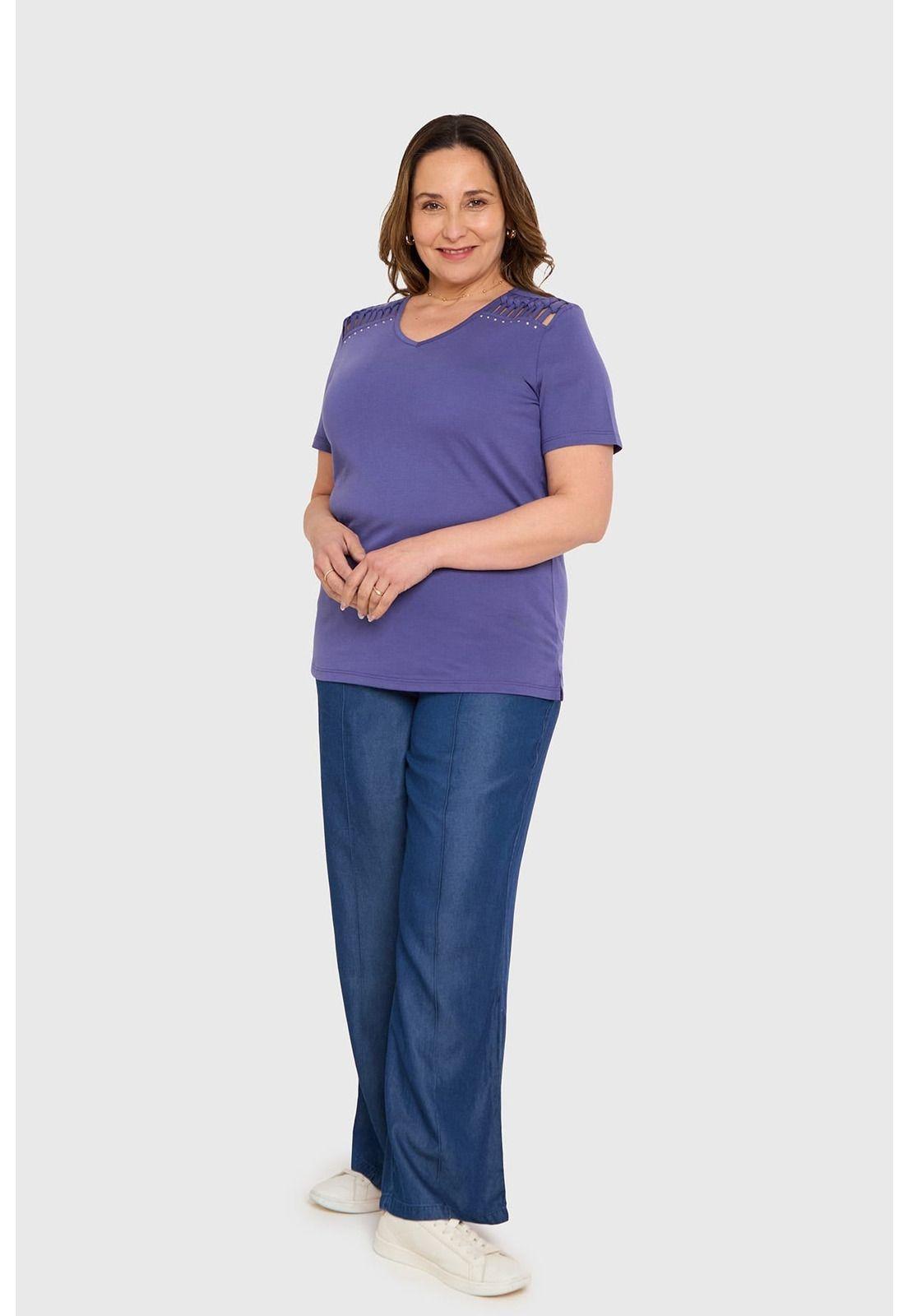 Polera Mujer Tachas Azul-3