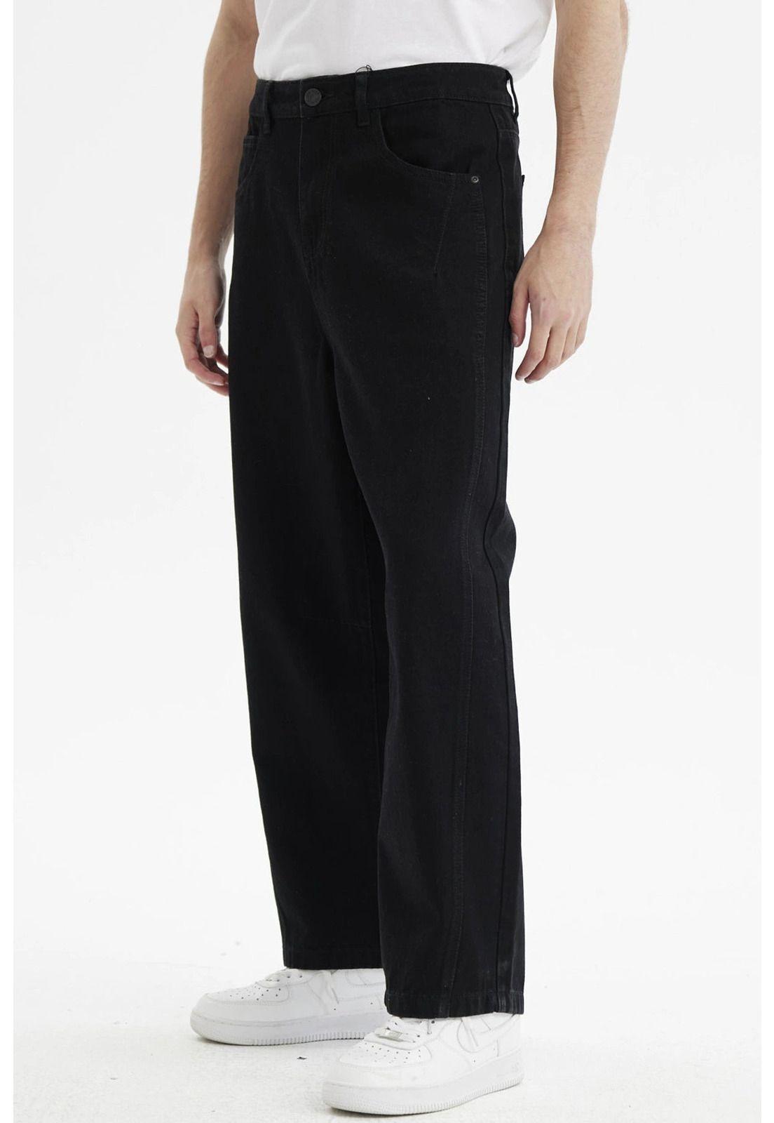 Jeans Hombre Baggy Negro-1