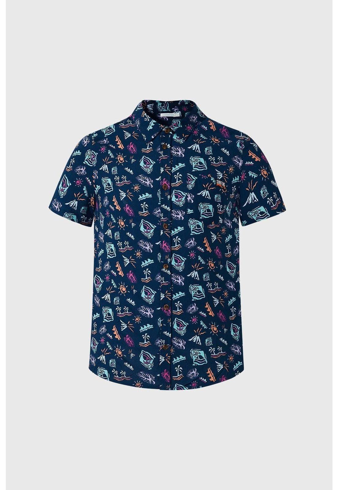 Camisa Niño Print Azul-0