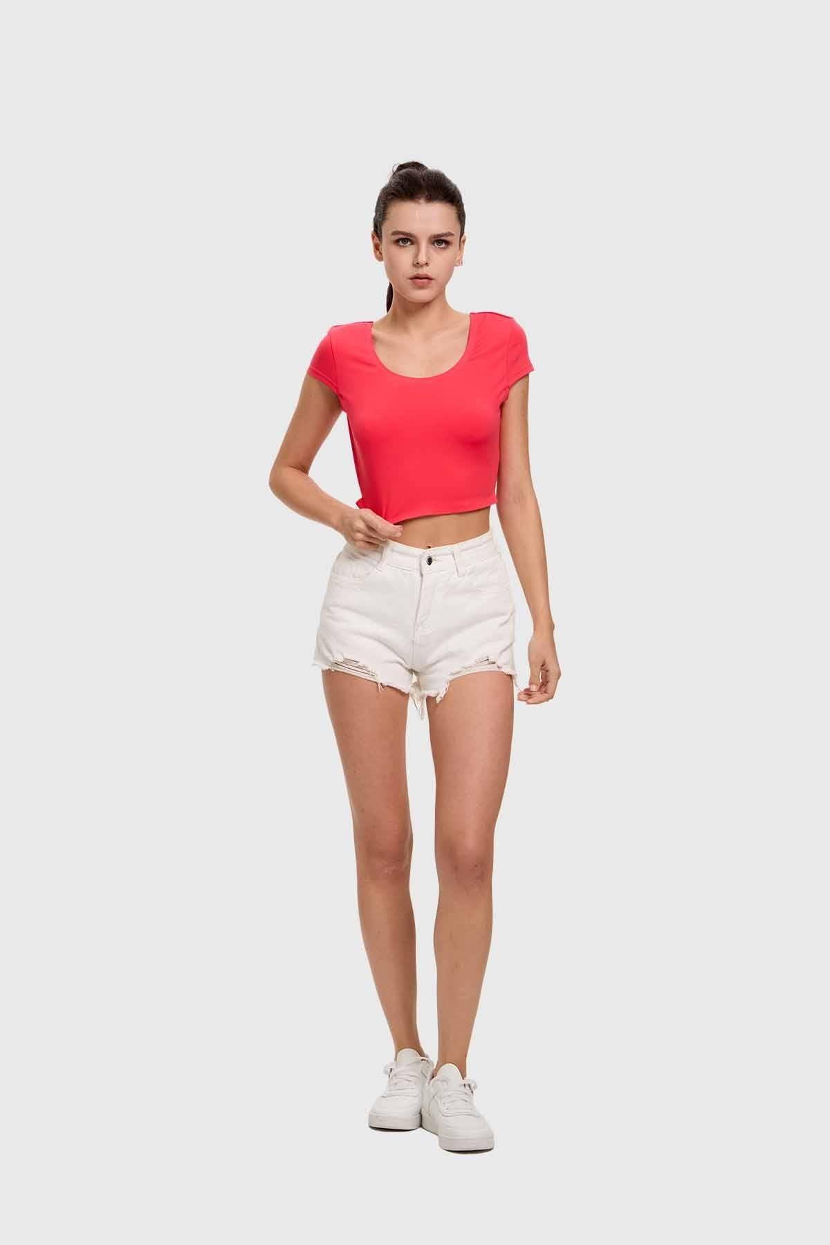 Polera Mujer Cruzada Espalda Rosado-3