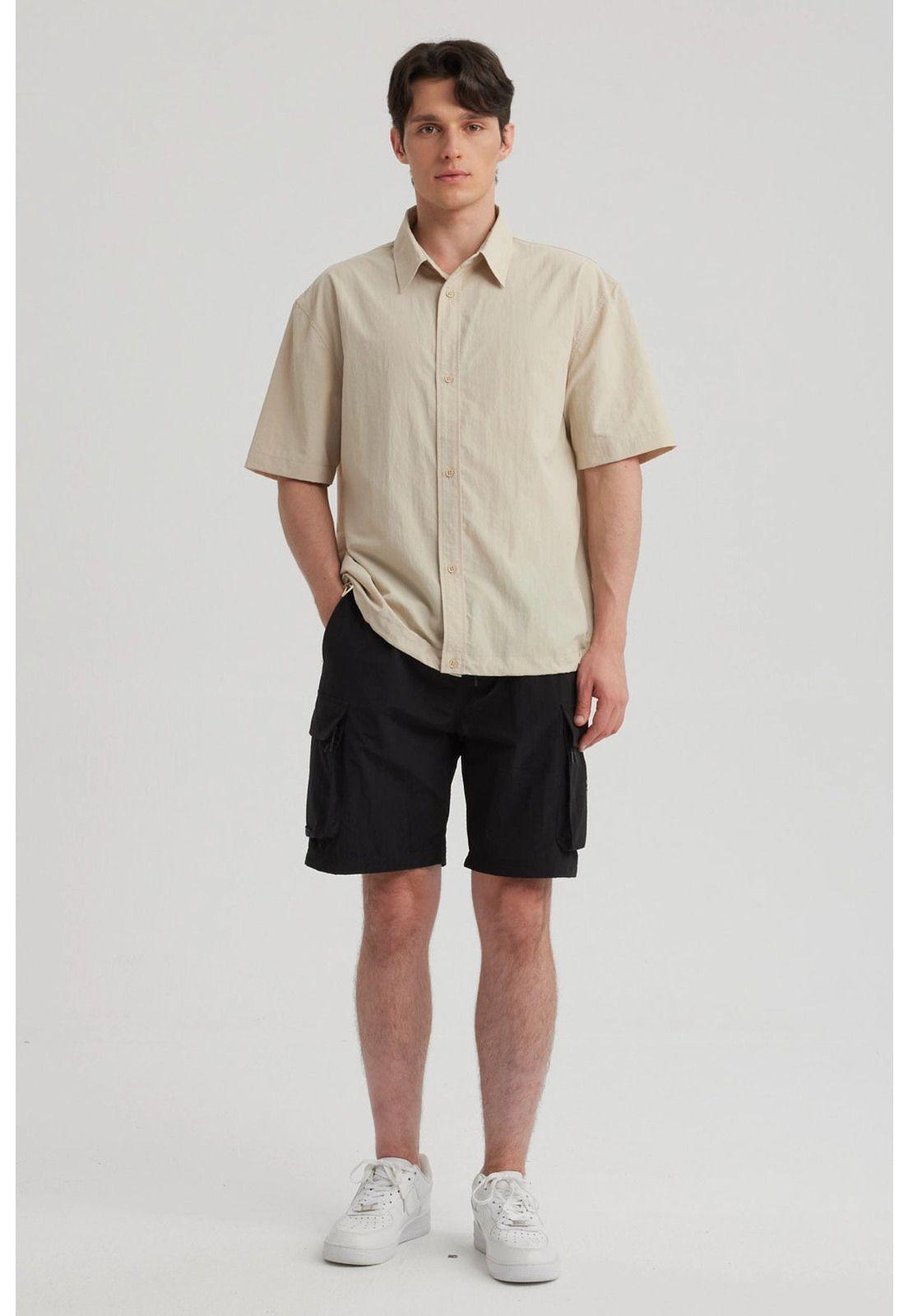 Camisa Hombre Lisa Beige - ll-1