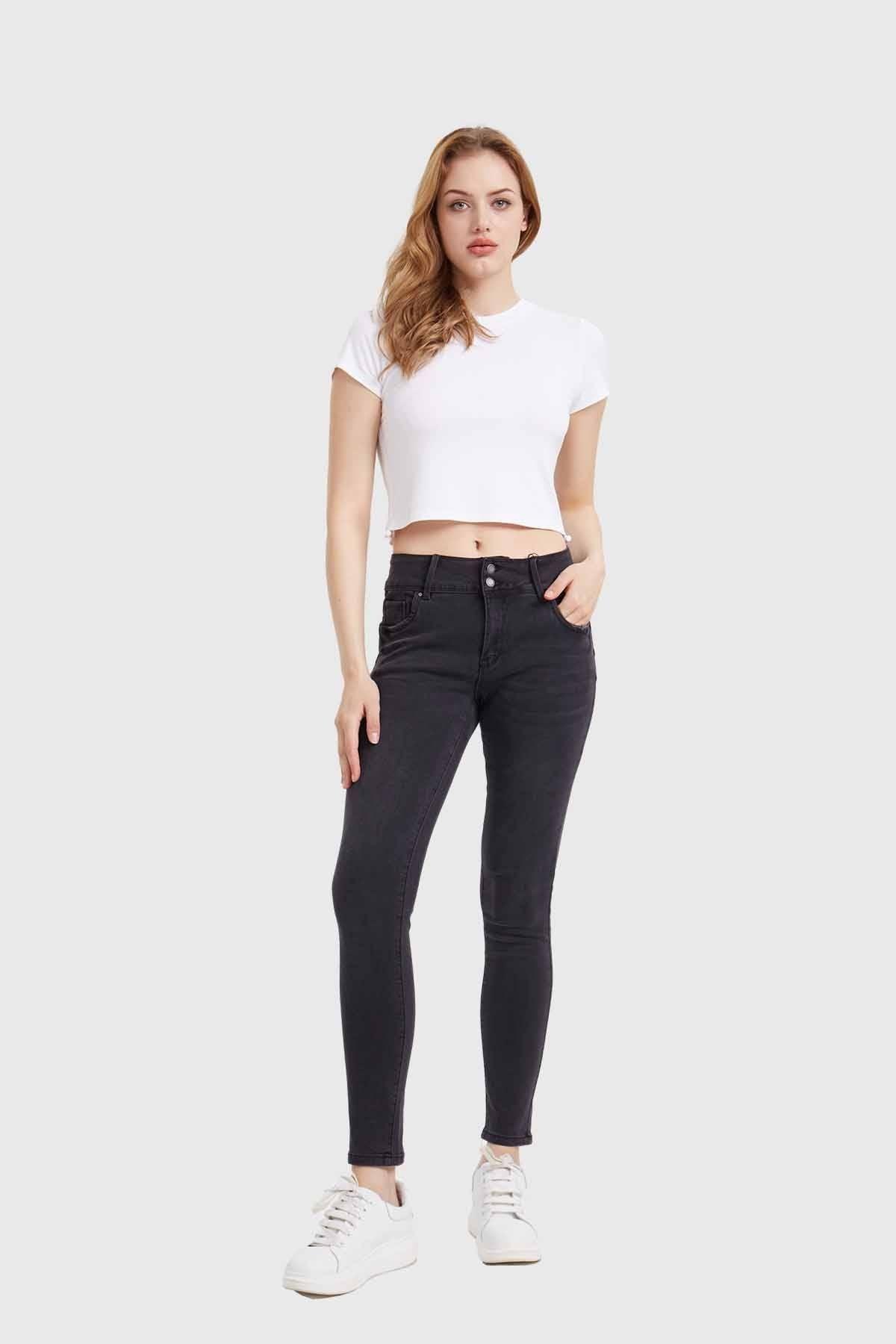 Jeans Mujer Skinny Kim Lavado Negro-3