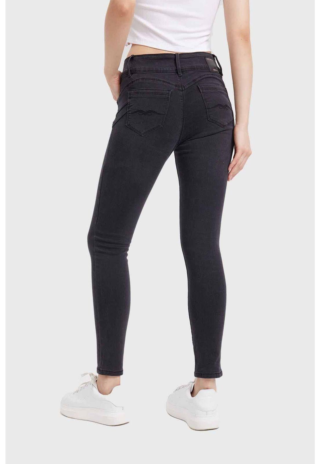 Jeans Mujer Skinny Kim Lavado Negro-2