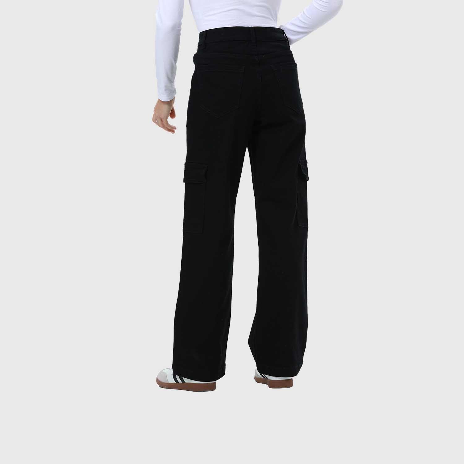 Jeans Mujer Color Calce Recto Negro-2