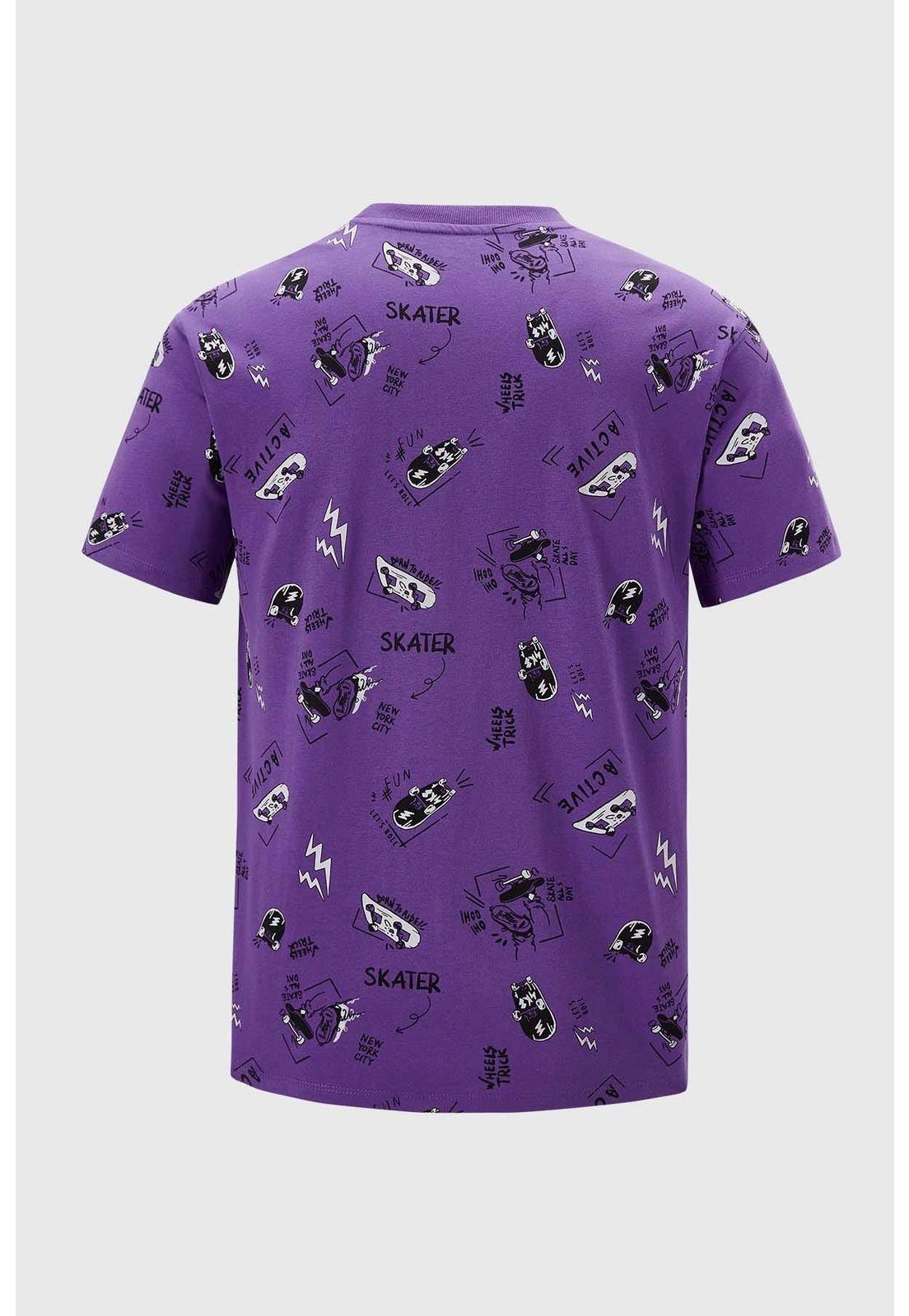 Polera Niño Print Oversize Morado-1