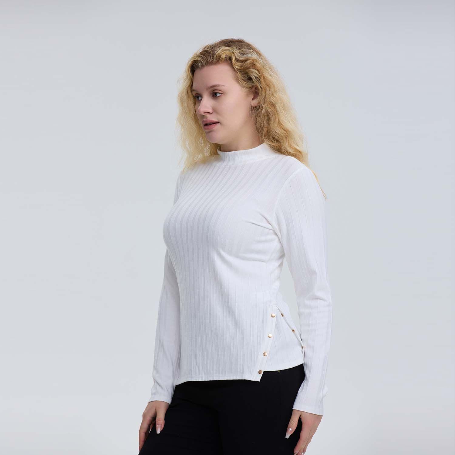 Polera Mujer Abertura A Los Costados Crudo-1