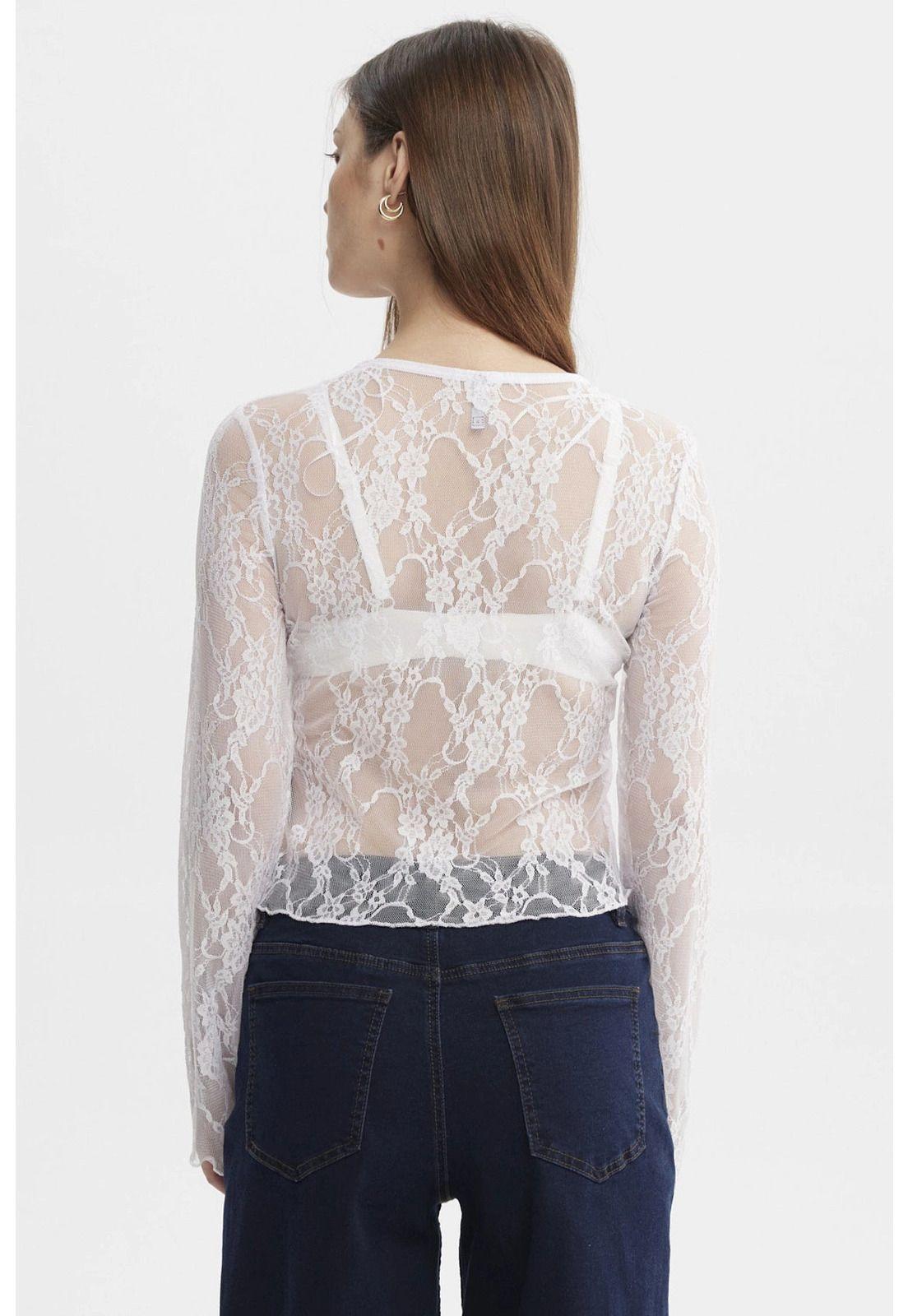 Polera Mujer Botones Blanco - ll-2