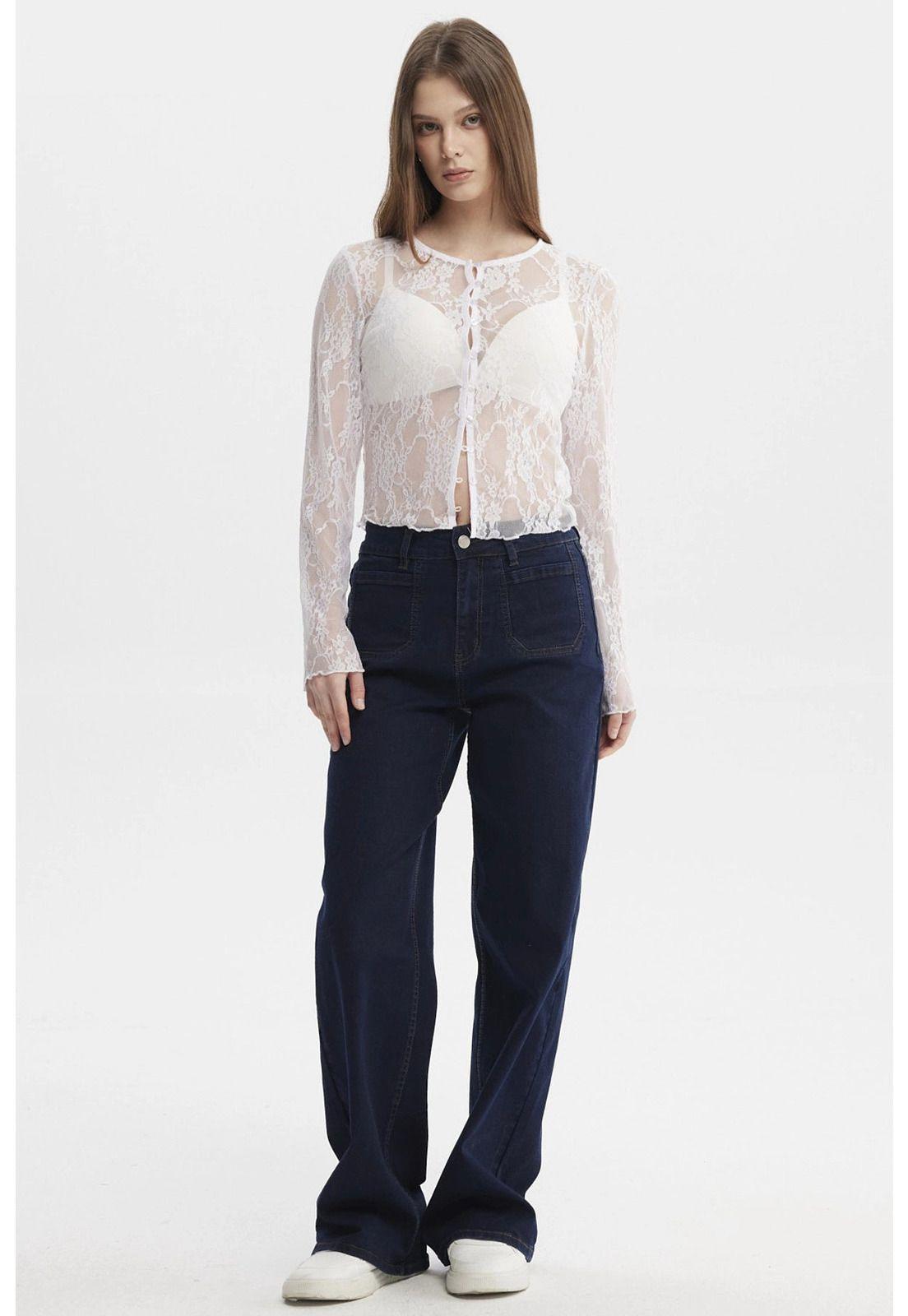 Polera Mujer Botones Blanco - ll-3