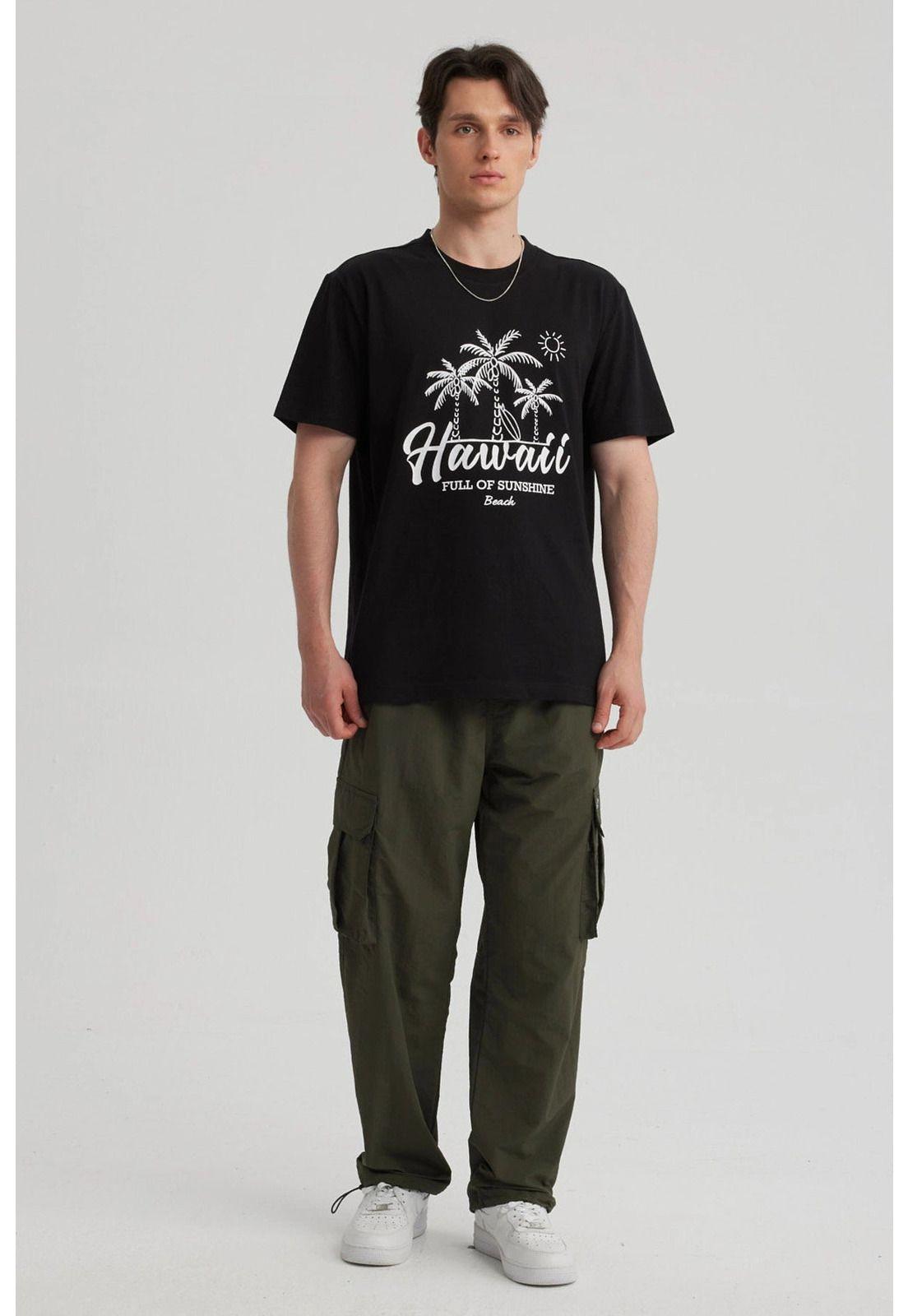 Polera Hombre Print Regular Fit Negro - ll-1