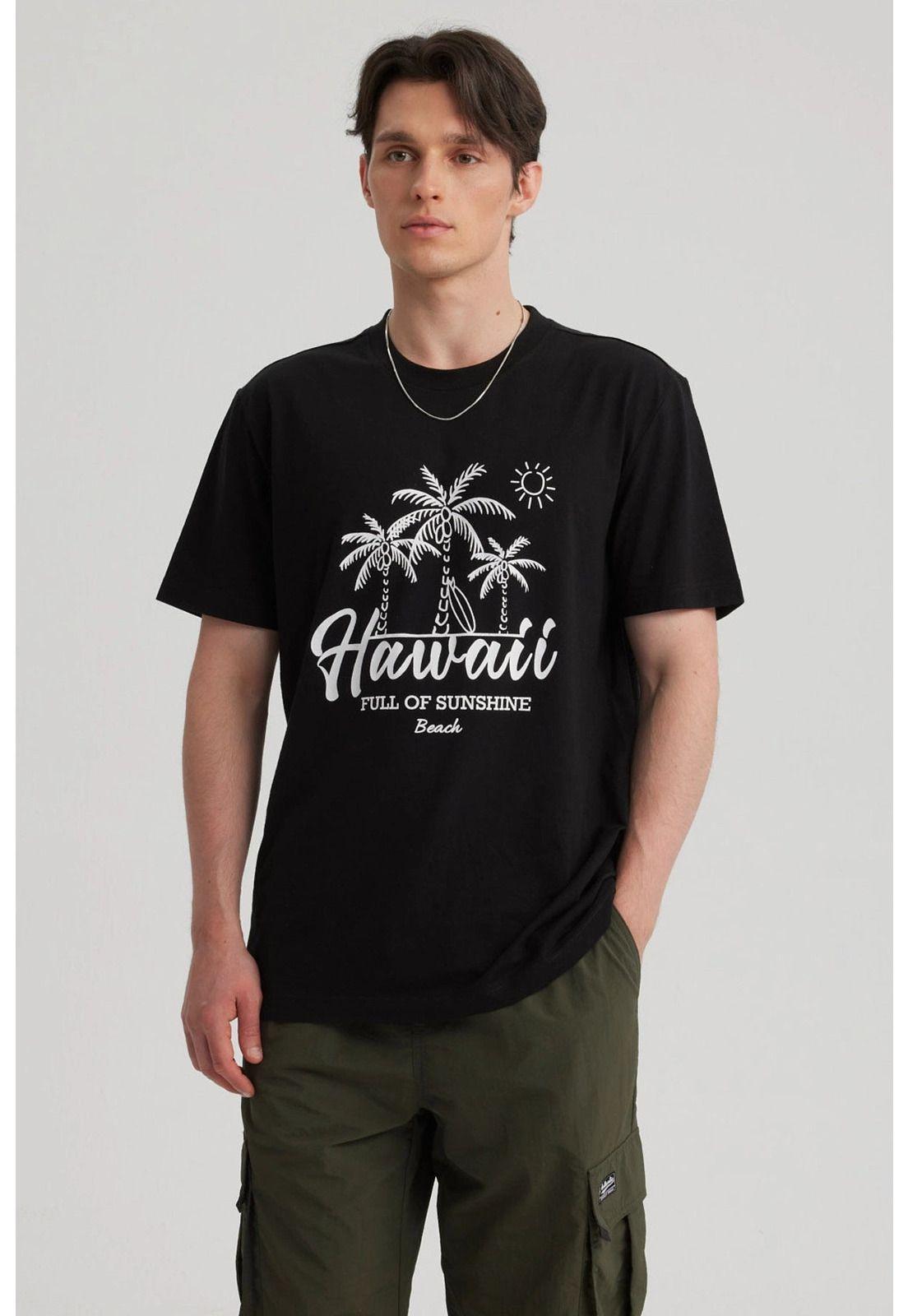 Polera Hombre Print Regular Fit Negro - ll-4