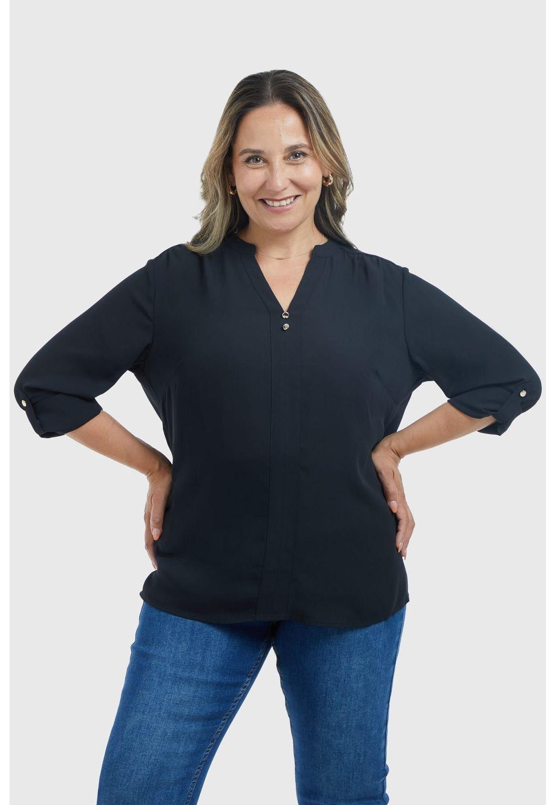 Blusa Mujer Estampado Negro- ll-0