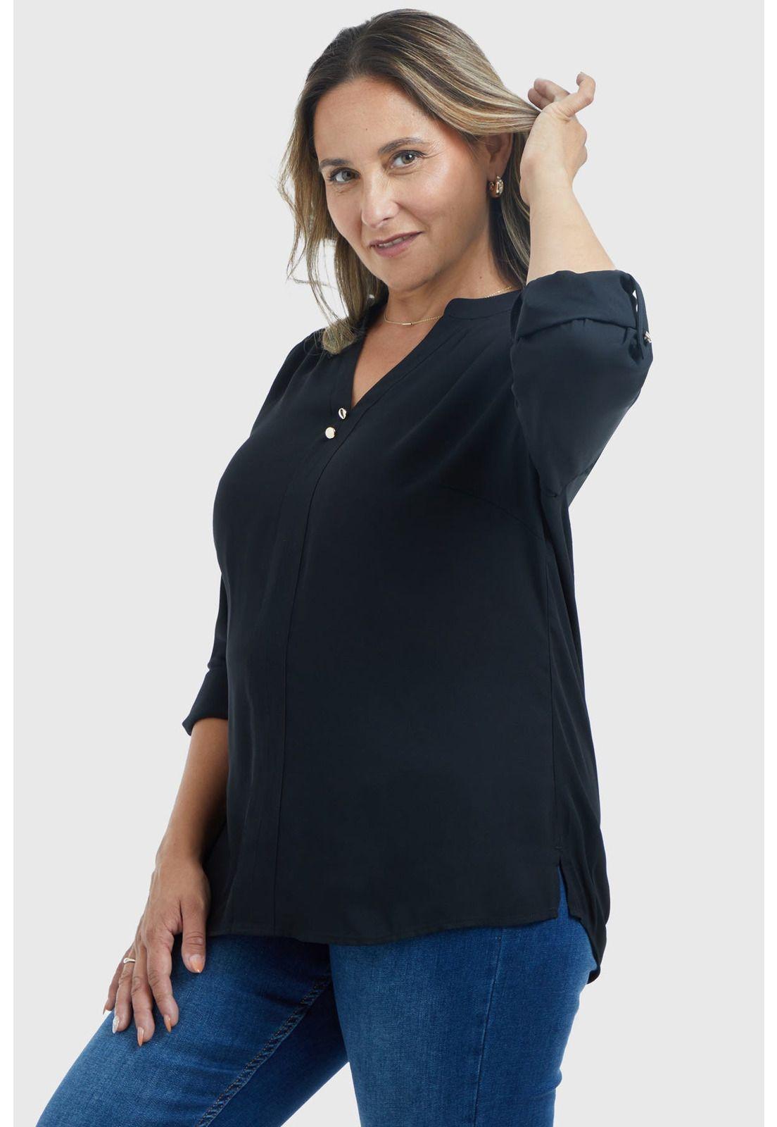 Blusa Mujer Estampado Negro- ll-1