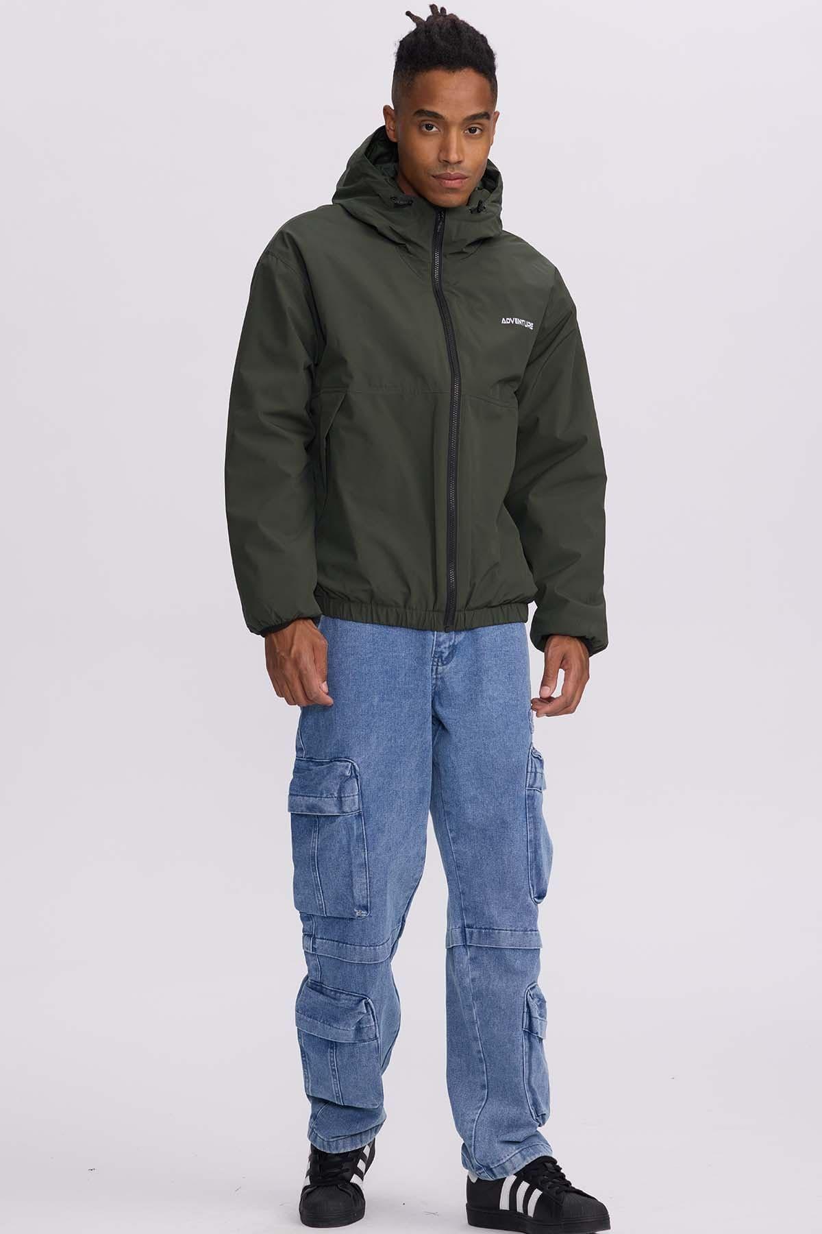 Chaqueta Hombre Cargo Verde Militar-3