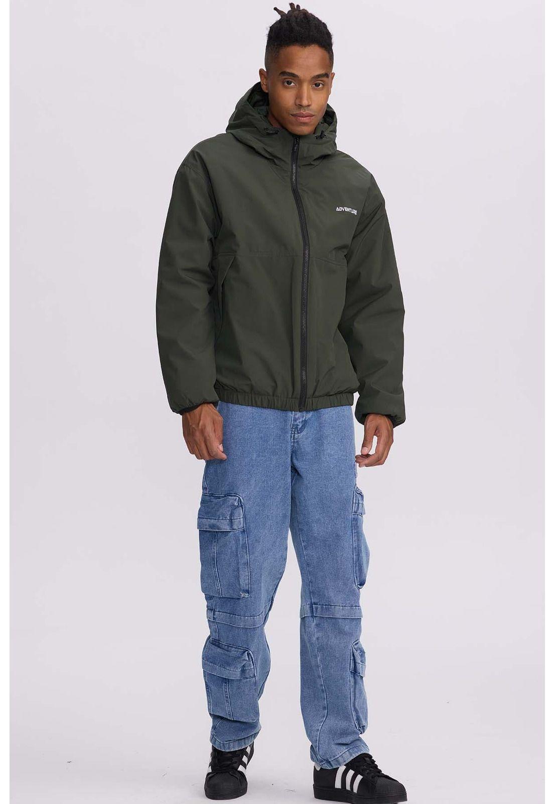 Chaqueta Hombre Cargo Verde Militar-3