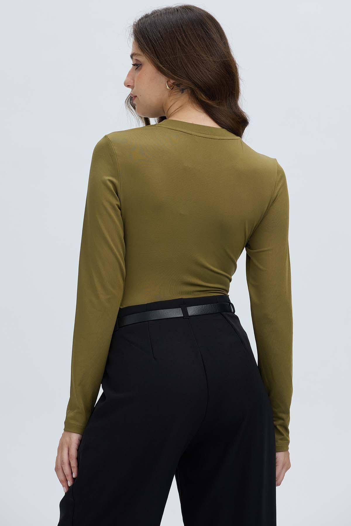 Polera Mujer Body Verde Militar-2