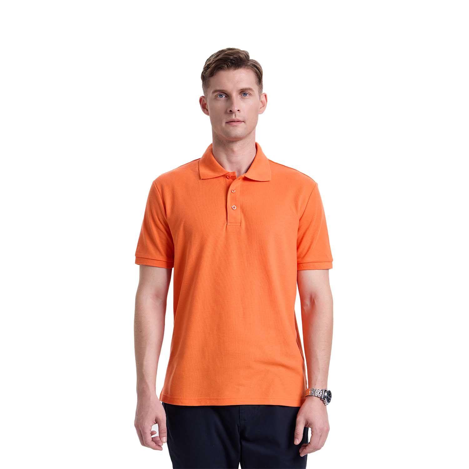Polera Hombre Pique Lisa Básica Naranjo Fashion's Park-0