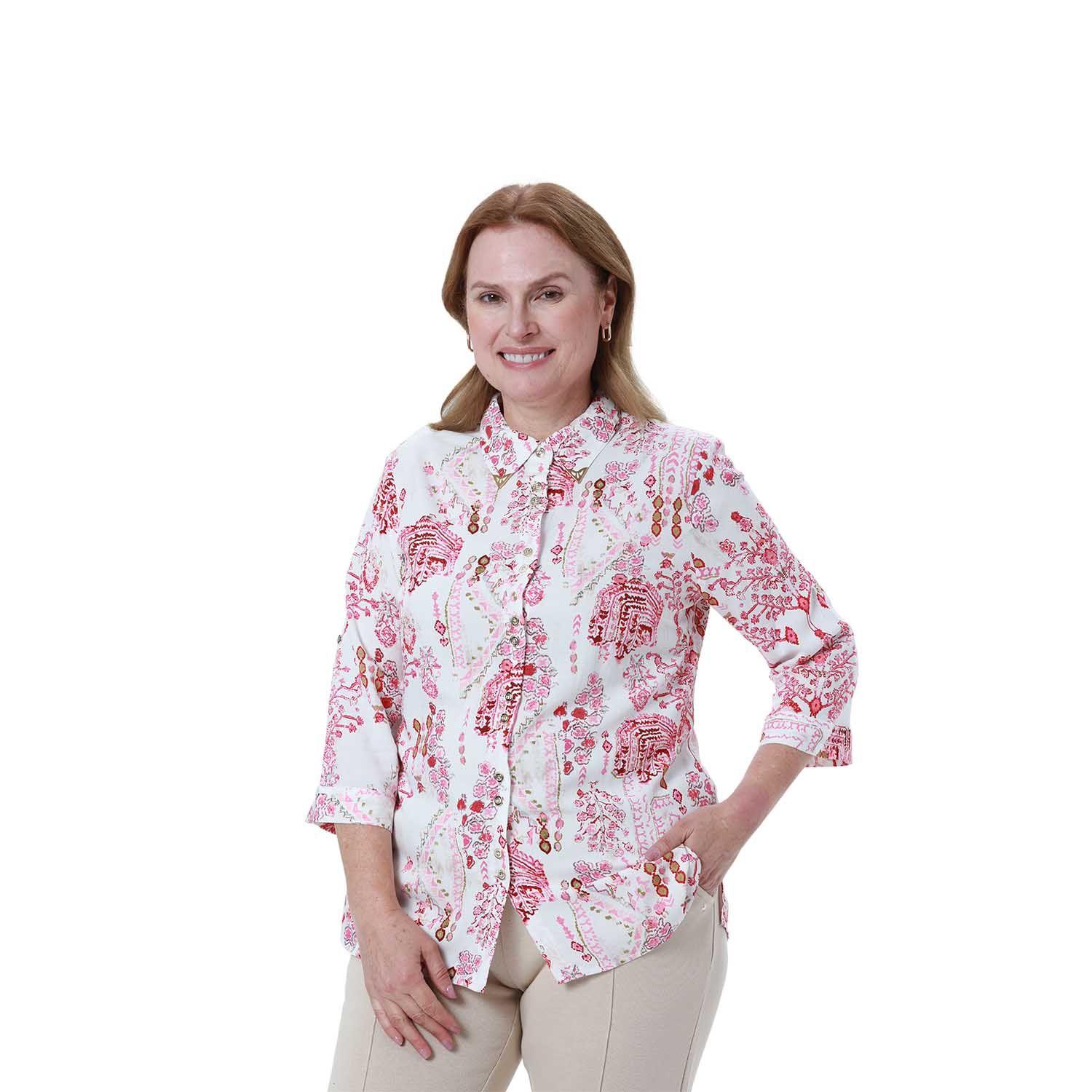 Blusa Mujer Abotonada Roll Up Crudo Fashion's Park-1
