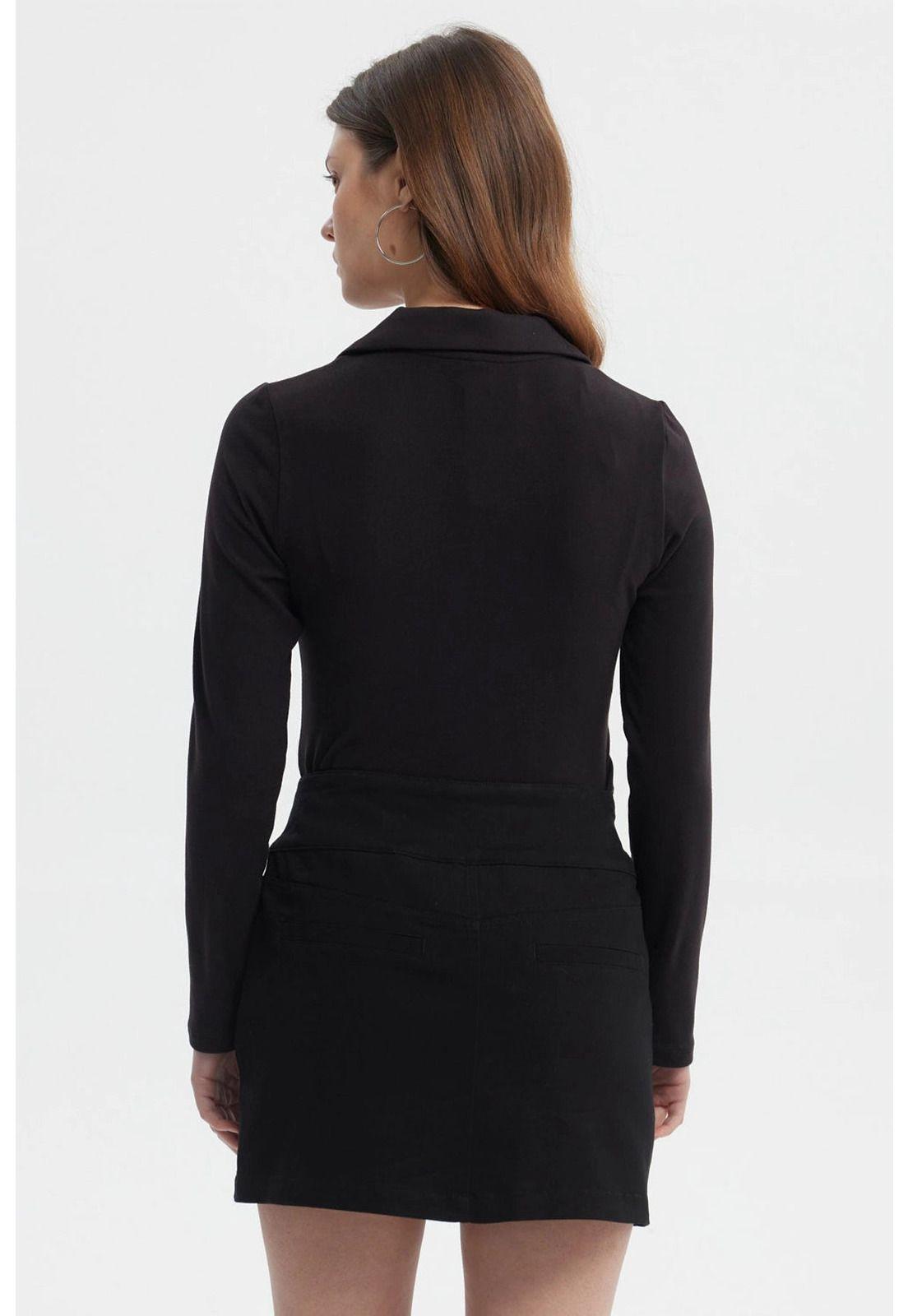 Polera Mujer Manga Larga Negro - ll-2