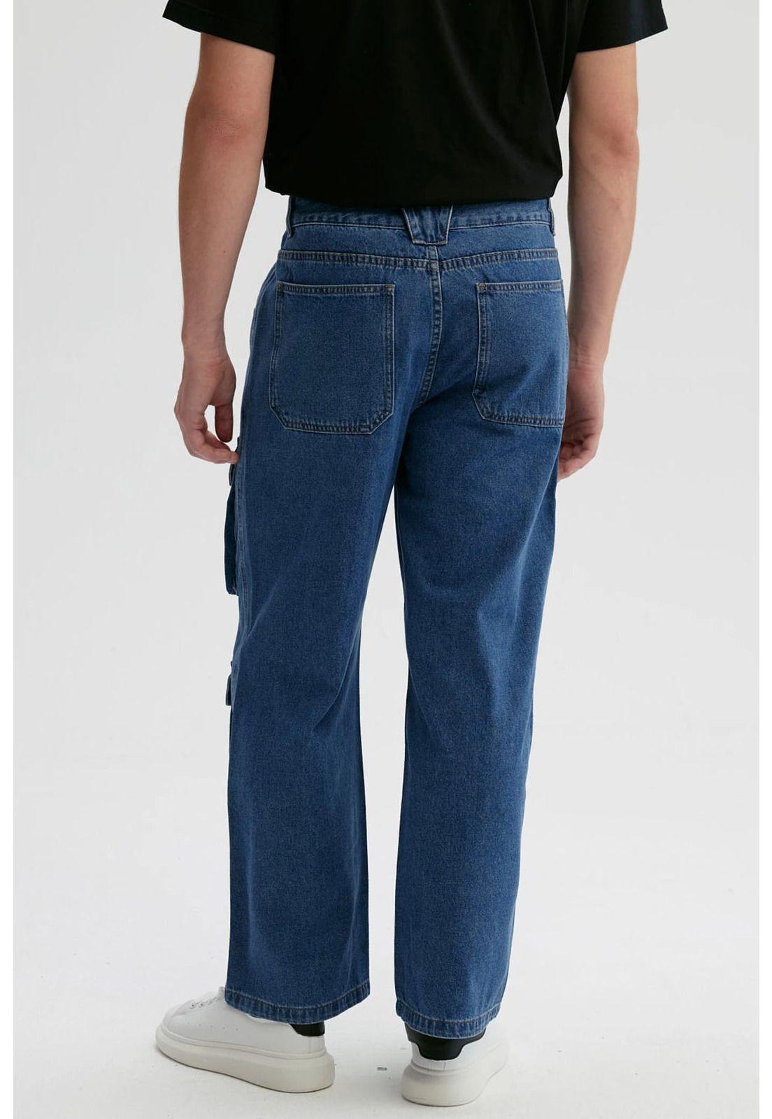 Jeans Hombre Cargo Delantero Azul Retro-2