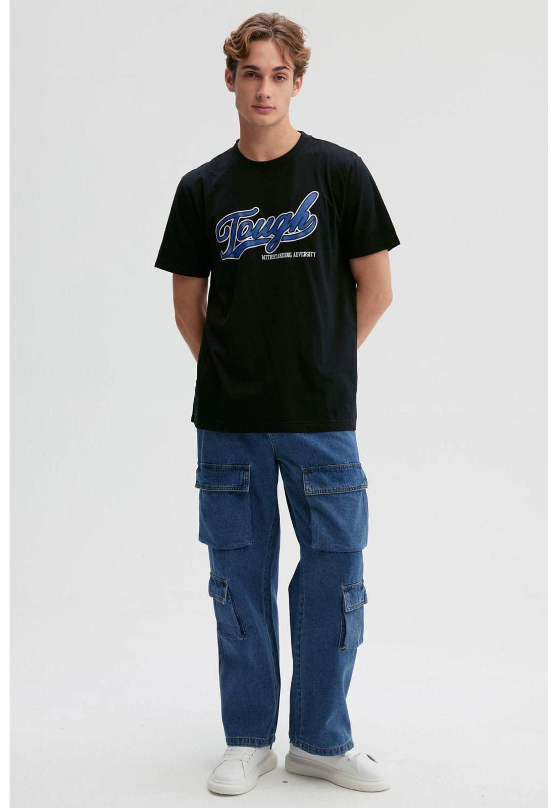 Jeans Hombre Cargo Delantero Azul Retro-3