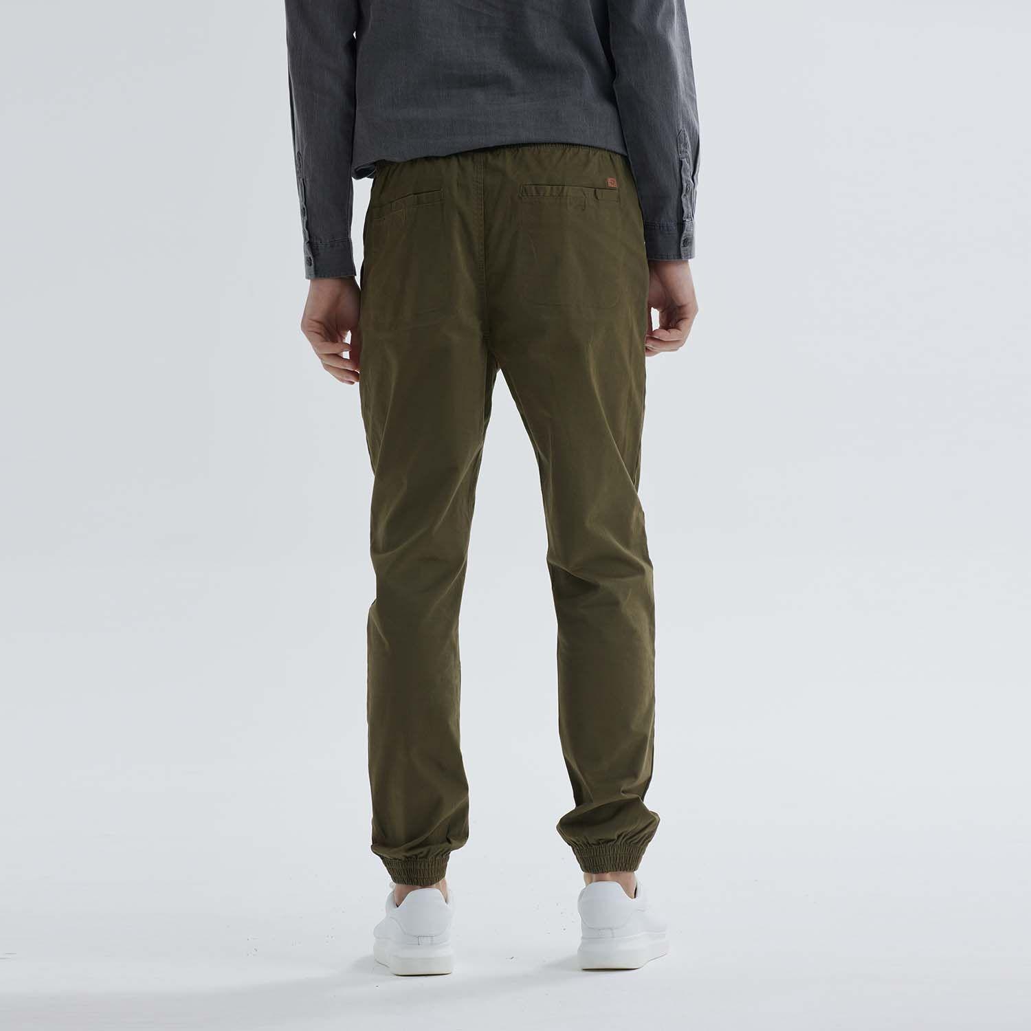 Pantalón Jogger Twill Verde Militar Hombre-2