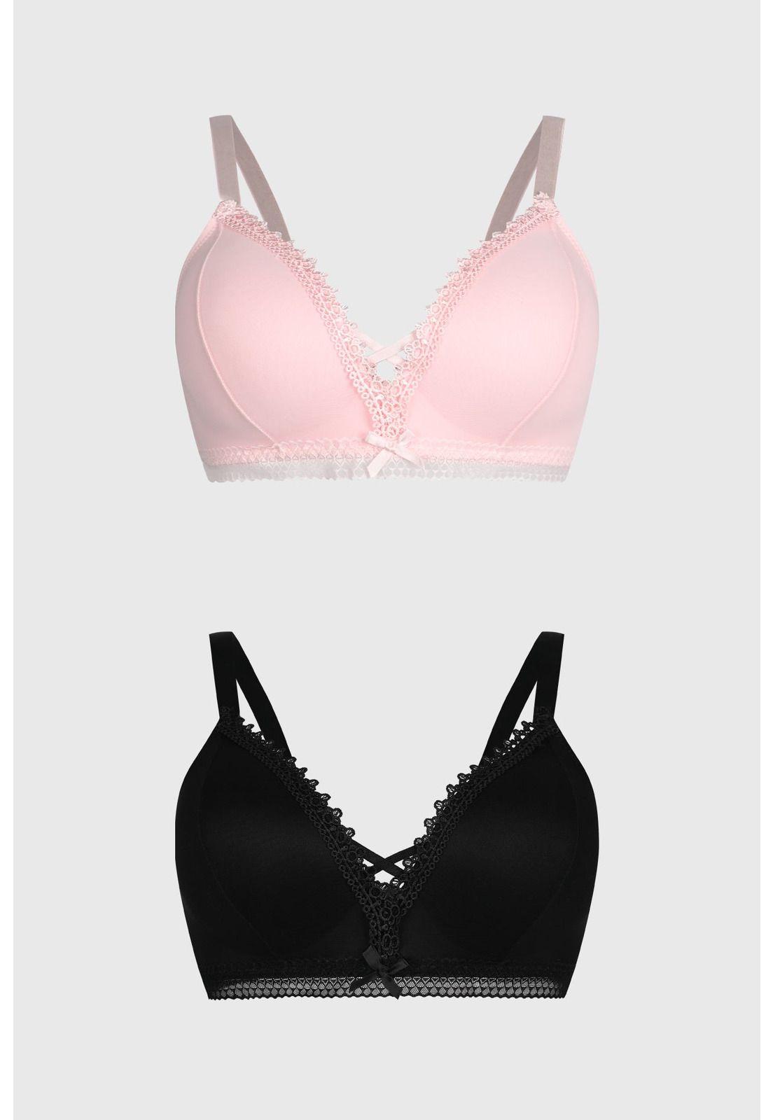 Sostén Mujer Bipack Detalle Bordado Palo Rosa-0