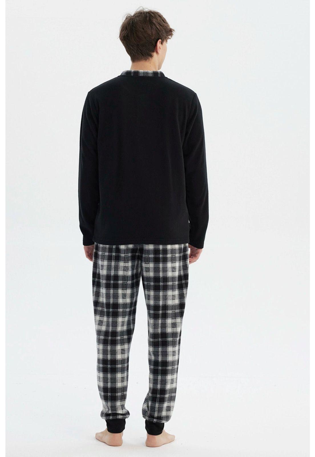 Pijama Hombre Pijama Polera Y Pantalón Negro - lll-3