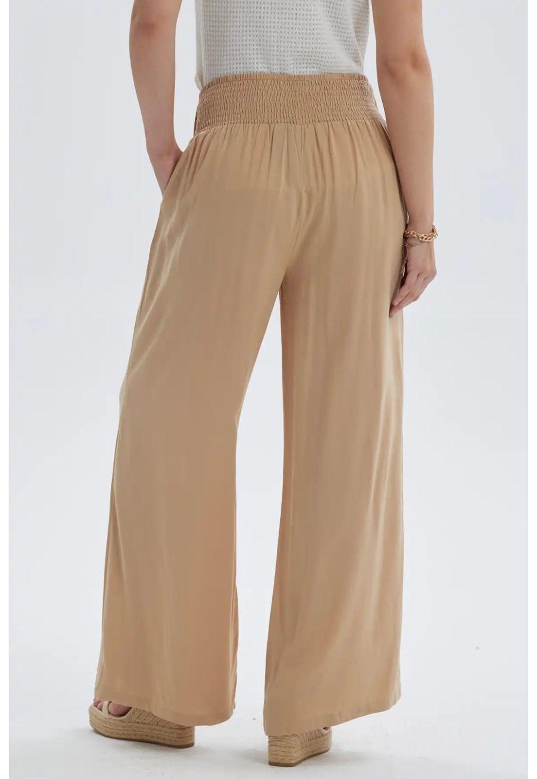 Pantalón Mujer Lazo Con Argolla Camel-2