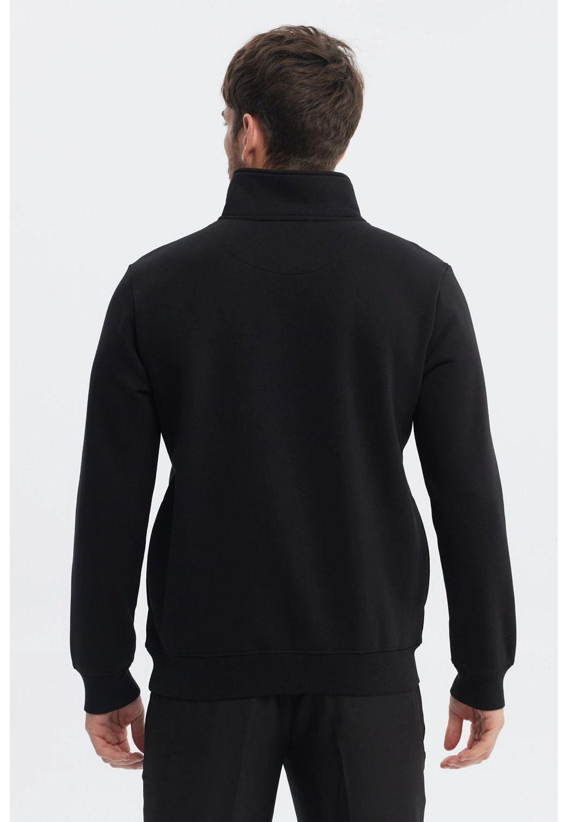 Polerón Hombre Slim Half Zipper Negro-2