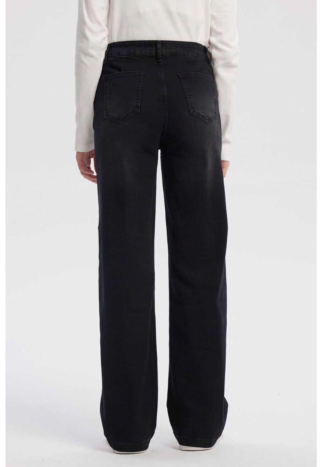 Jeans Niña Wide Leg Negro - ll-2