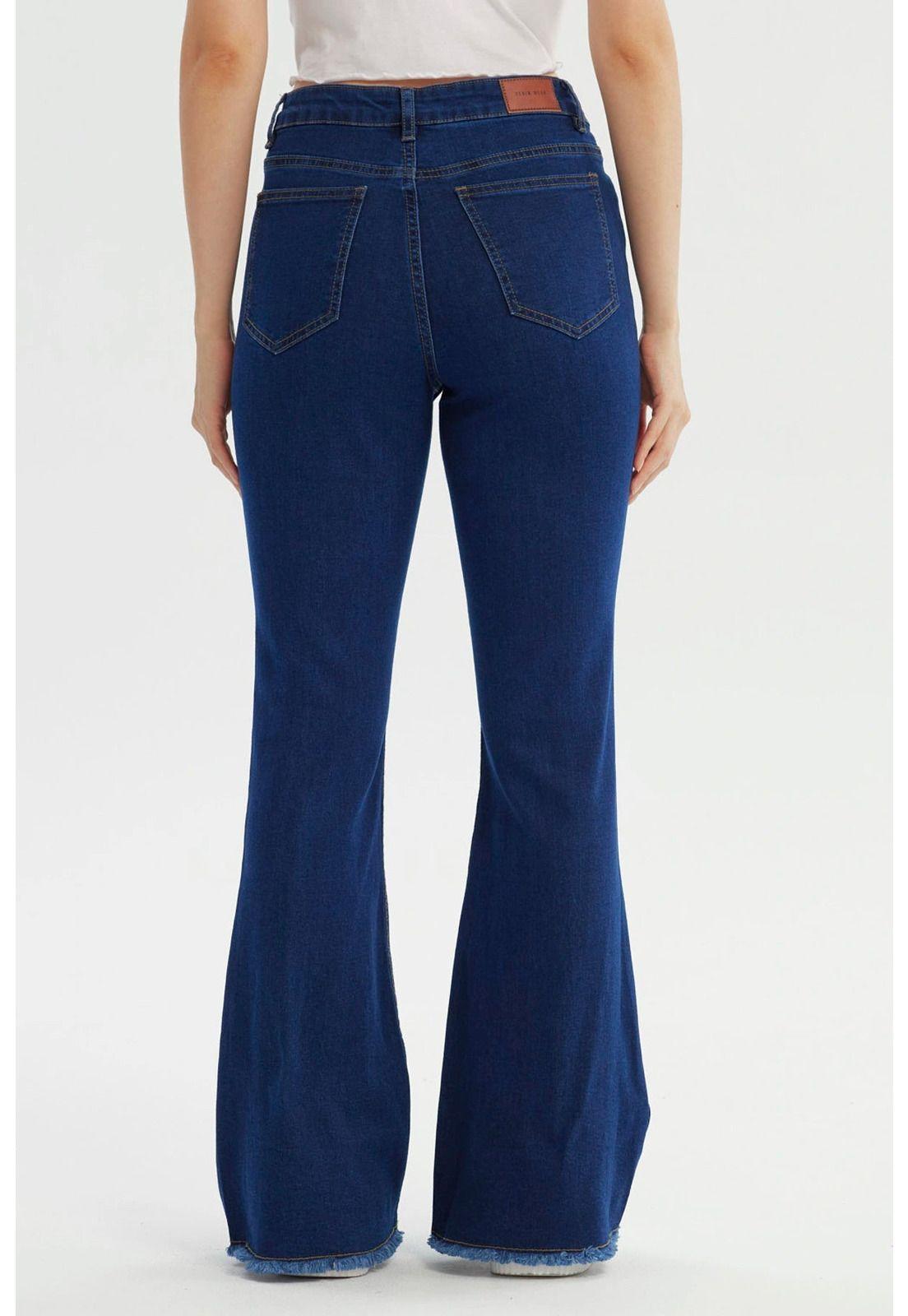 Jeans Mujer Flare Azul Oscuro - Vl-2