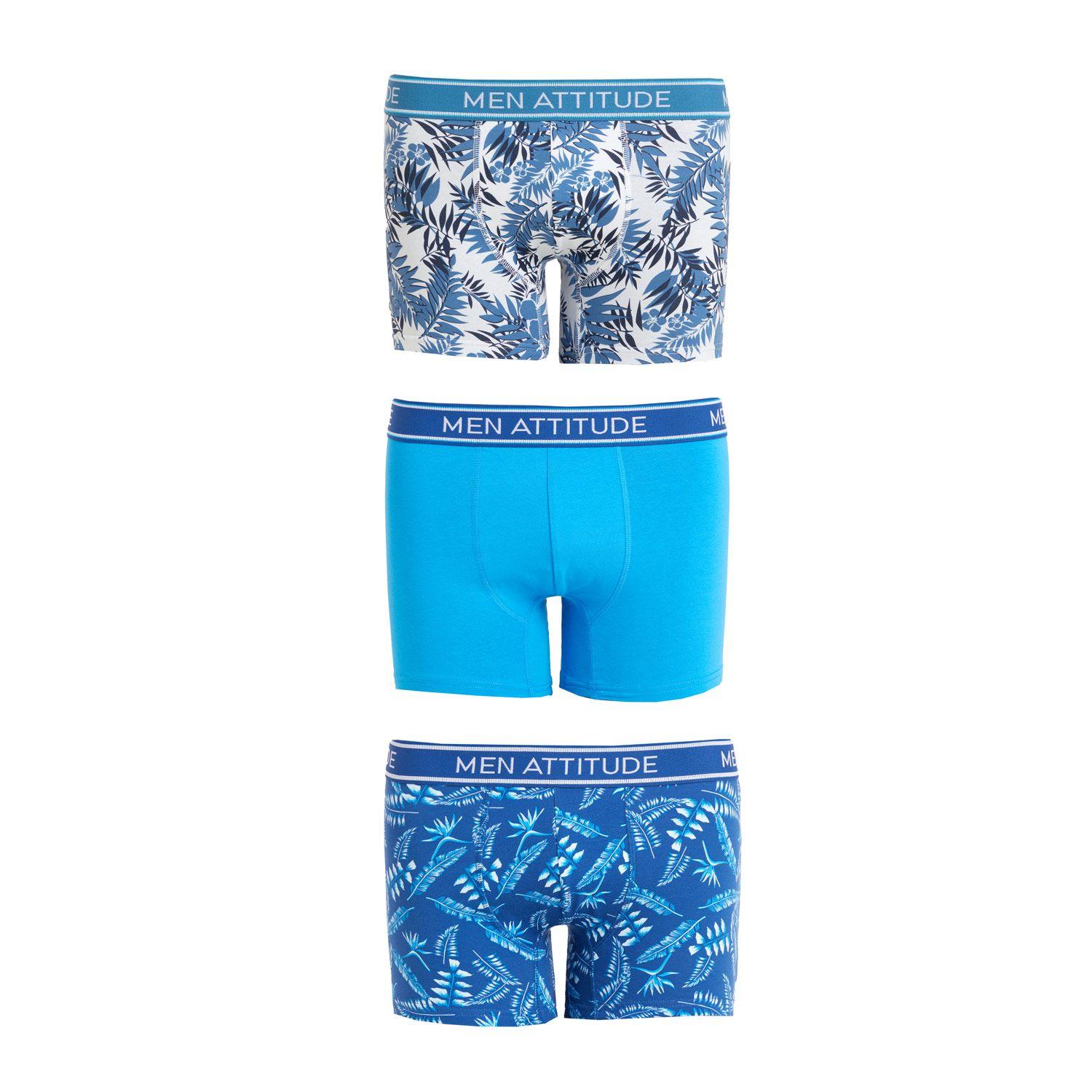 Boxer Tripack Liso Azulino Hombre-0