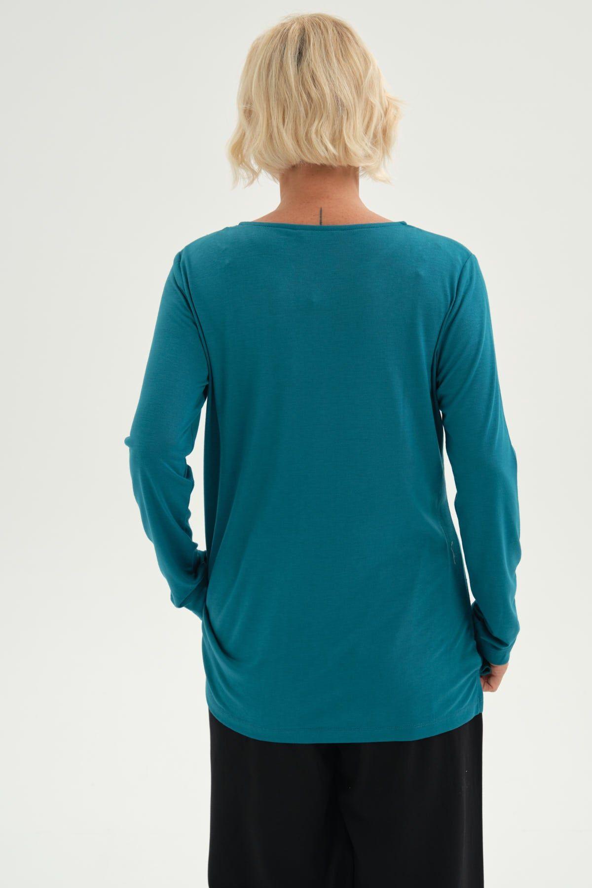 Blusa Mujer Blusa Crep Plumetti Turquesa-2